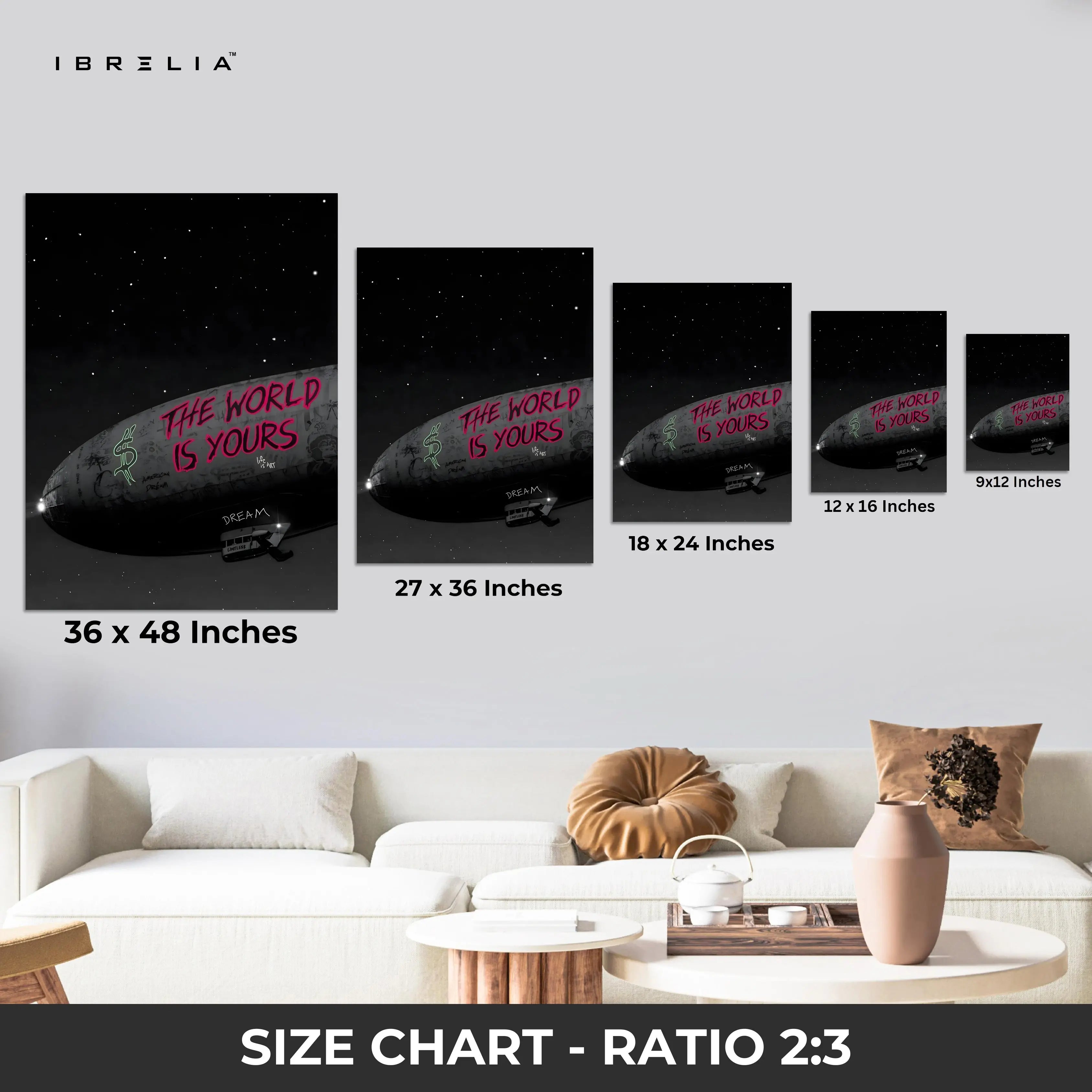 The World Is Yours Graffiti Dream Art – 4K Ultra Wrap Frame Wall Art in Pakistan | IBRELIA™ IBRELIA