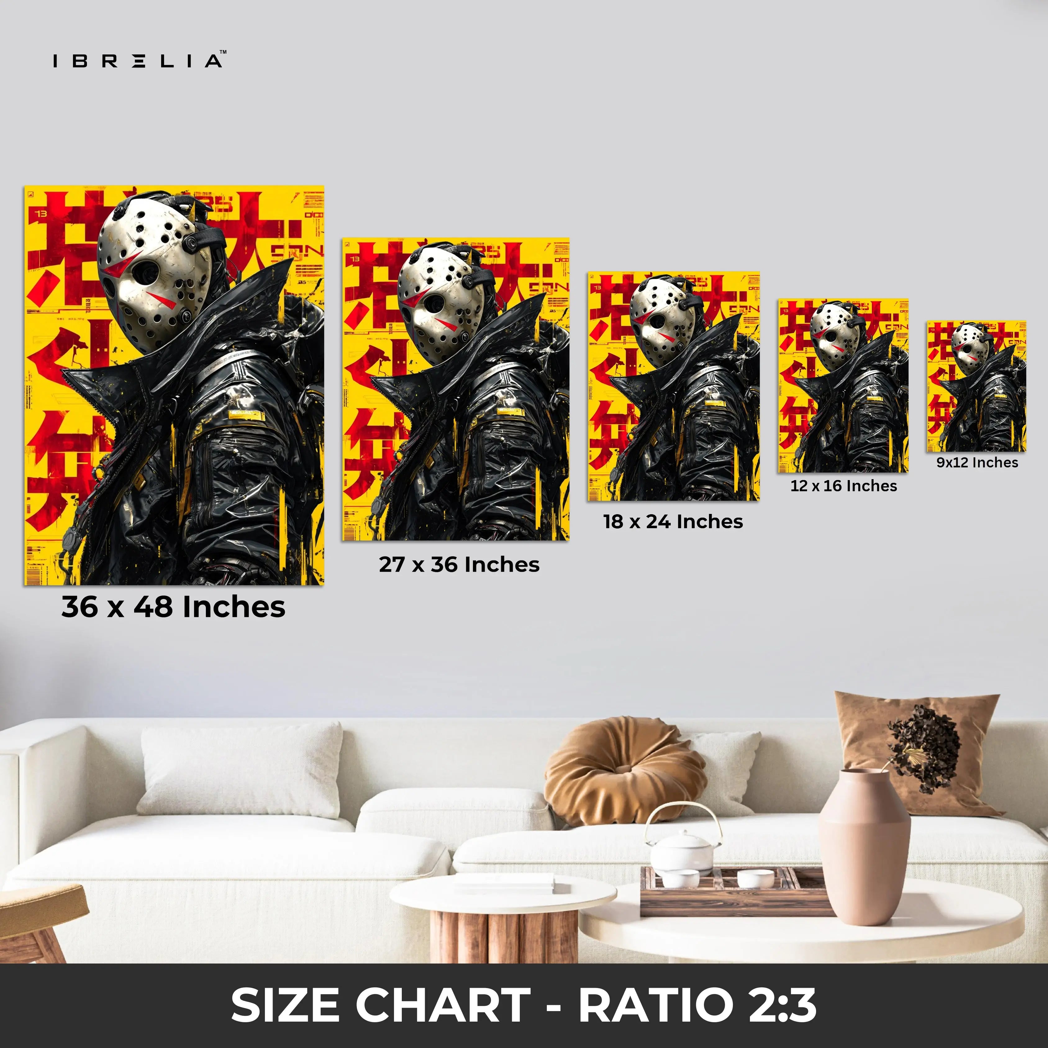 Masked Cyberpunk Warrior Art – 4K Ultra Wrap Frame Wall Art in Pakistan | IBRELIA™ IBRELIA