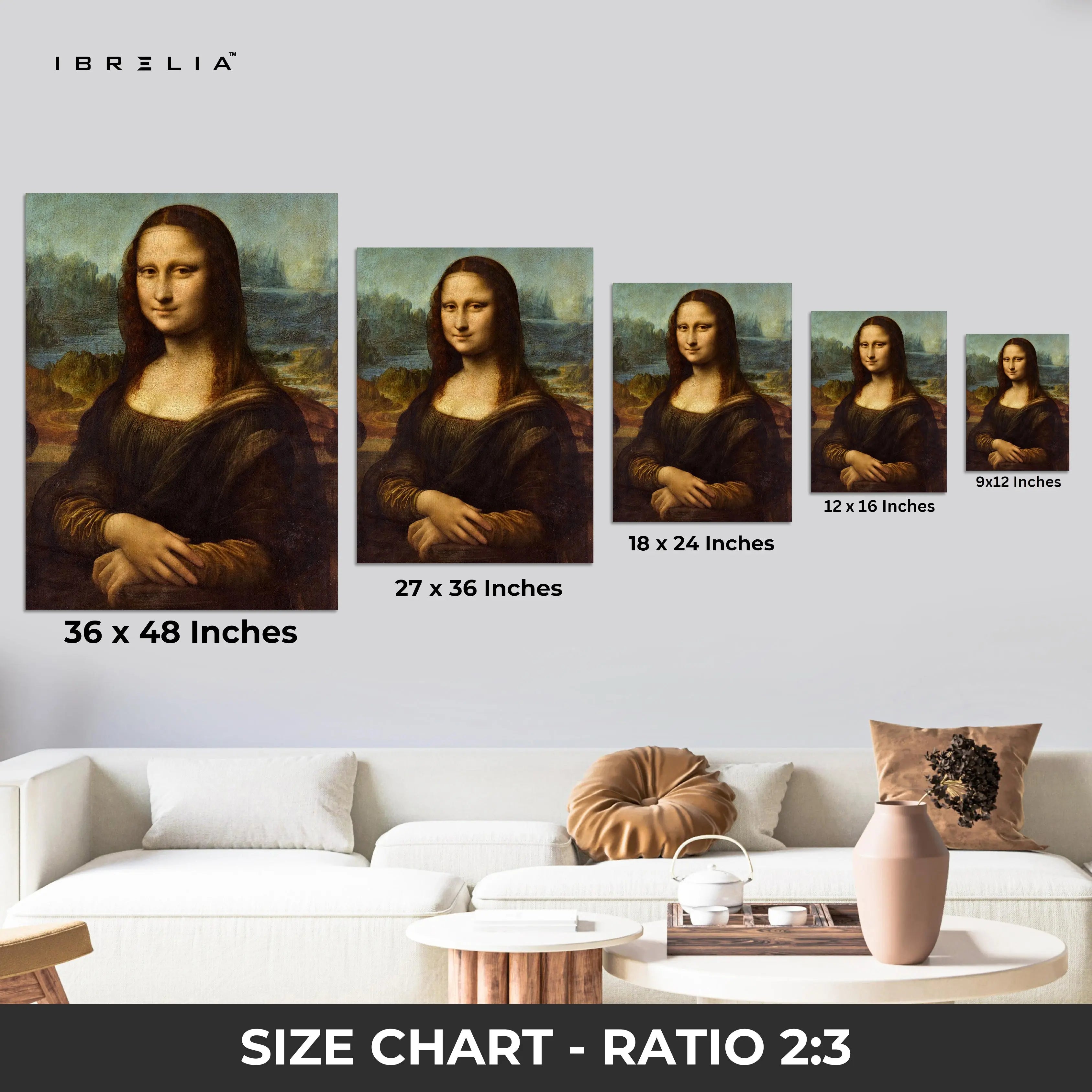 Mona Lisa Renaissance Noir Art – Timeless Classic Wall Art | 4K Ultra Wrap Frame Wall Art in Pakistan | IBRELIA™ IBRELIA