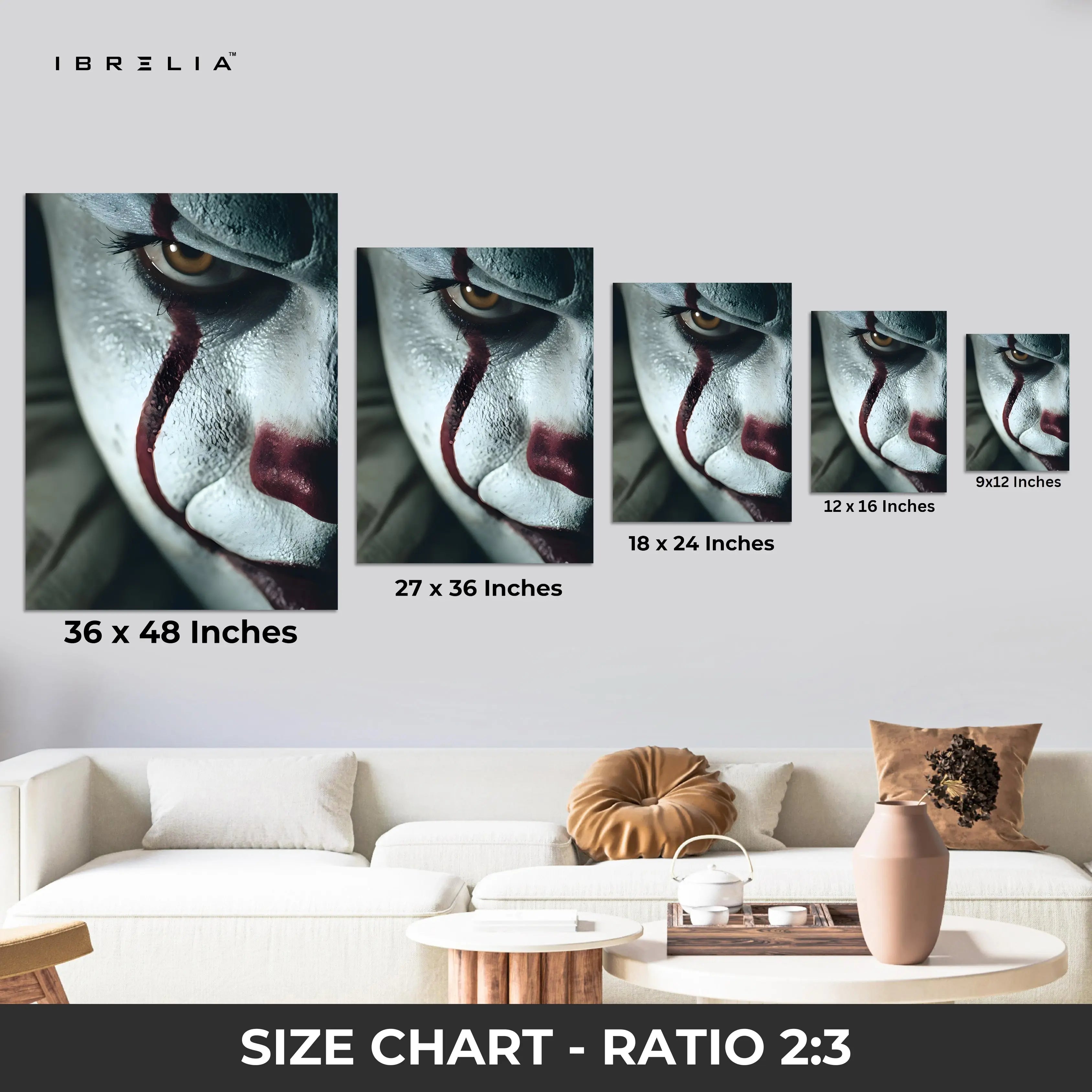 The Joker’s Gaze – Dark Psychological Horror 4K Ultra Wrap Frame Wall Art | IBRELIA™ IBRELIA