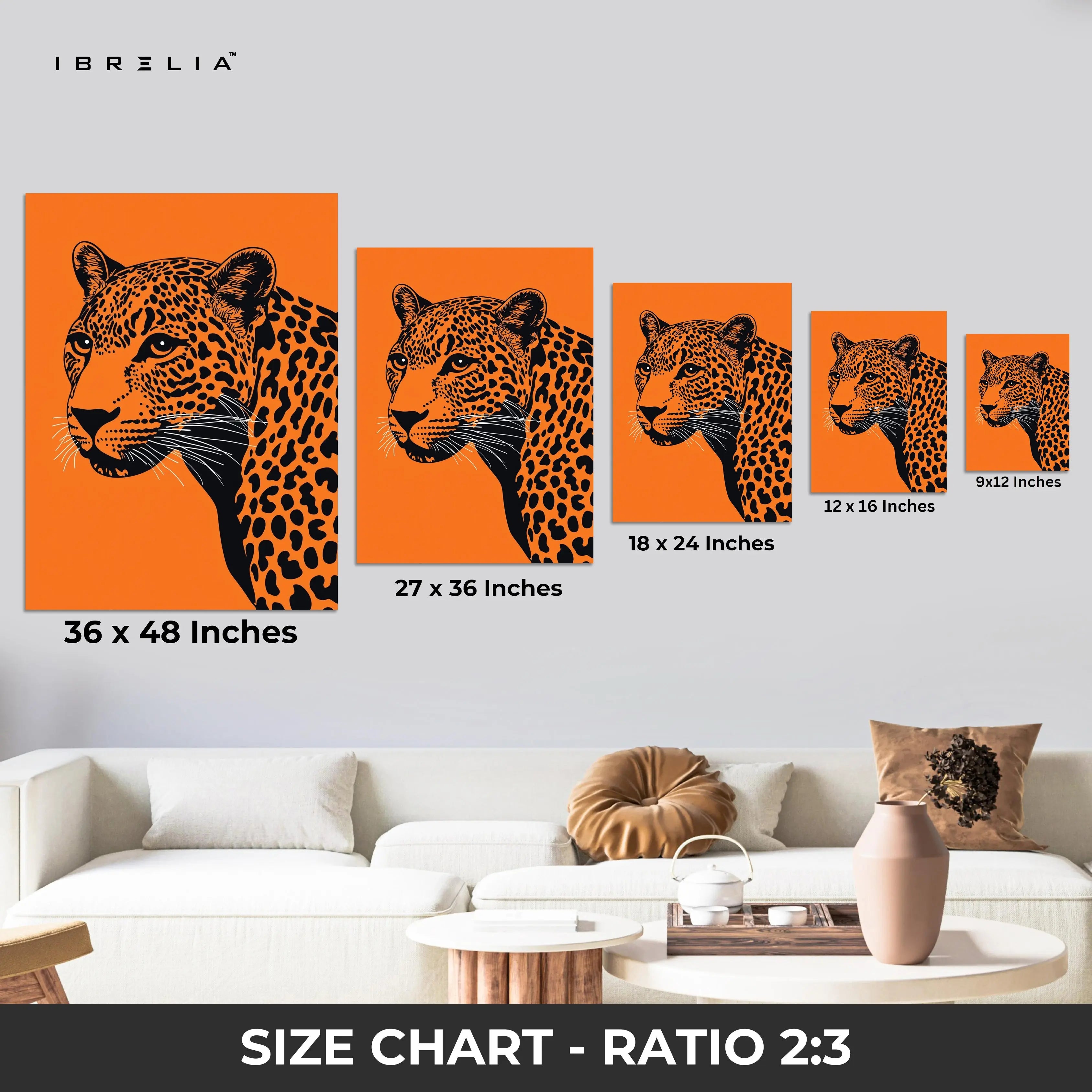 Majestic Leopard Minimal Art – 4K Ultra Wrap Frame Wall Art in Pakistan | IBRELIA™ IBRELIA