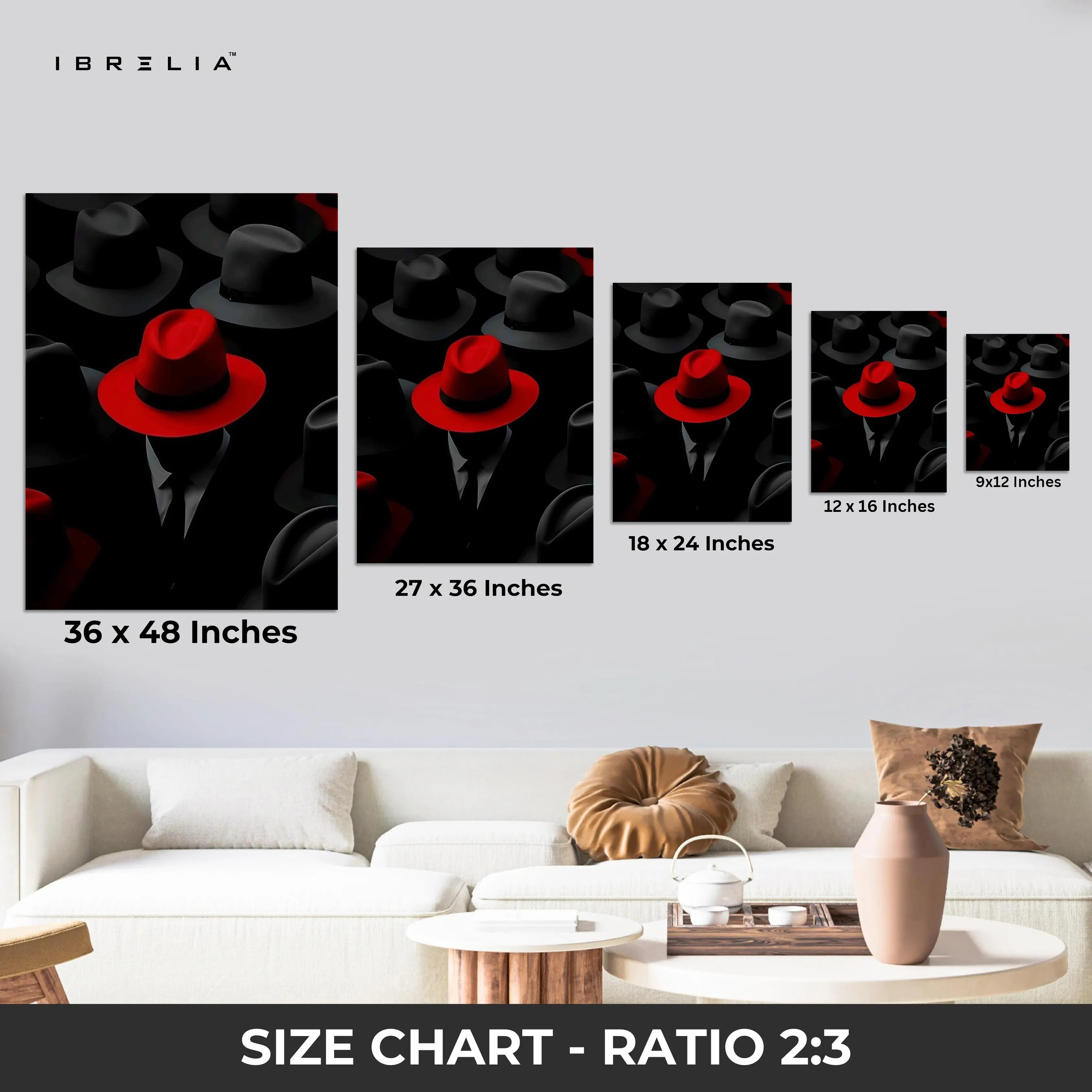 The Red Hat Statement – 4K Ultra Wrap Frame Wall Art in Pakistan | IBRELIA™ IBRELIA