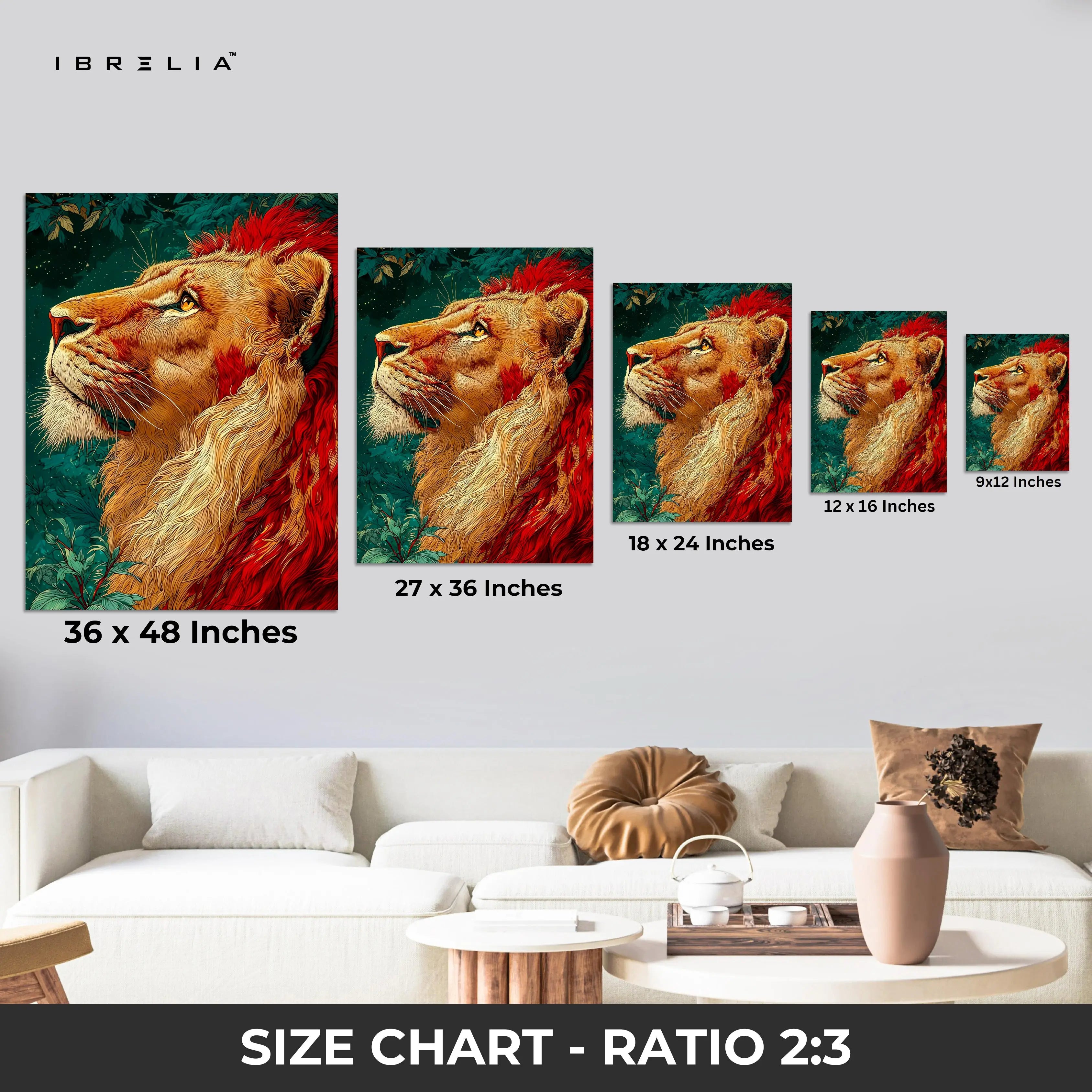 Majestic Lion Royal Art – 4K Ultra Wrap Frame Wall Art in Pakistan | IBRELIA™ IBRELIA