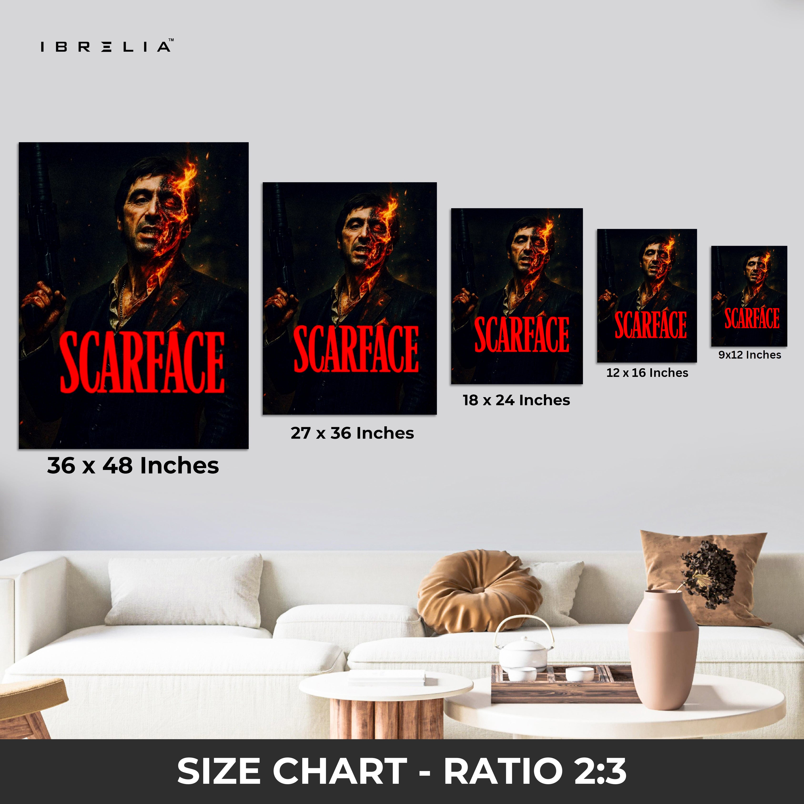 Scarface Inferno Portrait – Cinematic Crime Art 4K Ultra Wrap Frame Wall Art in Pakistan | IBRELIA™