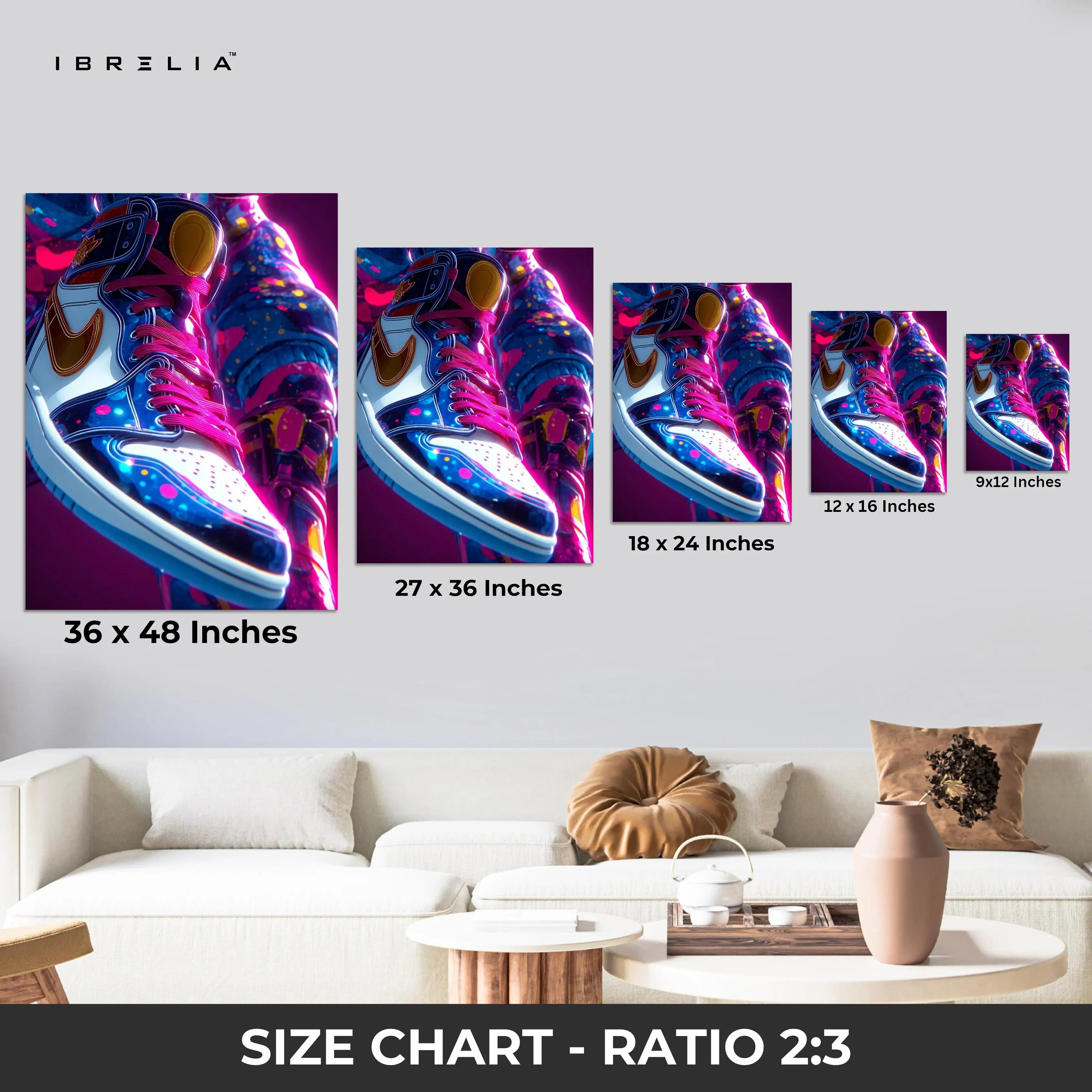 Neon Street Sneakers Art – 4K Ultra Wrap Frame Wall Art in Pakistan | IBRELIA™ IBRELIA