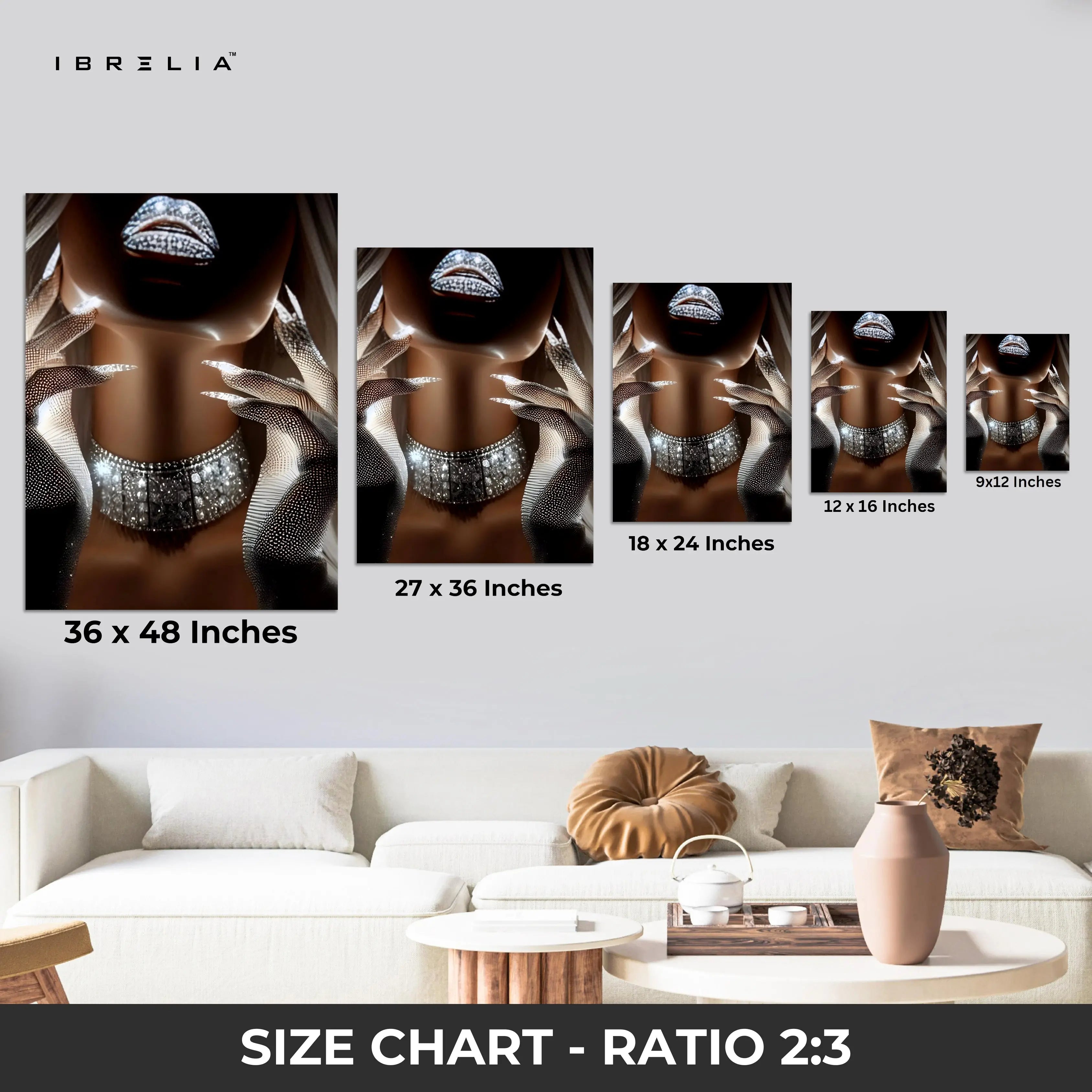 Velvet Noir Elegance – Abstract Feminine Luxury Art | 4K Ultra Wrap Frame Wall Art in Pakistan | IBRELIA™ IBRELIA