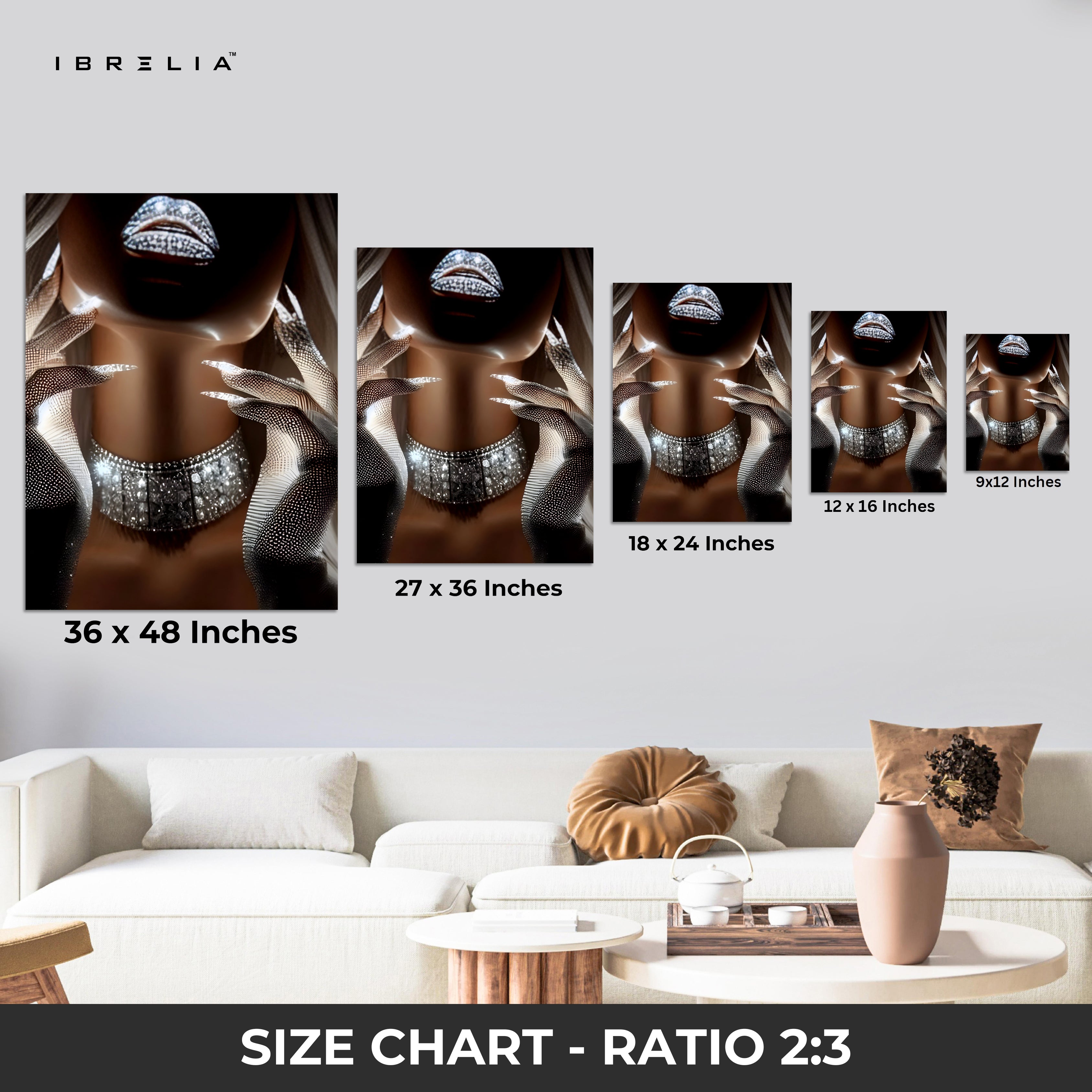 Velvet Noir Elegance – Abstract Feminine Luxury Art | 4K Ultra Wrap Frame Wall Art in Pakistan | IBRELIA™