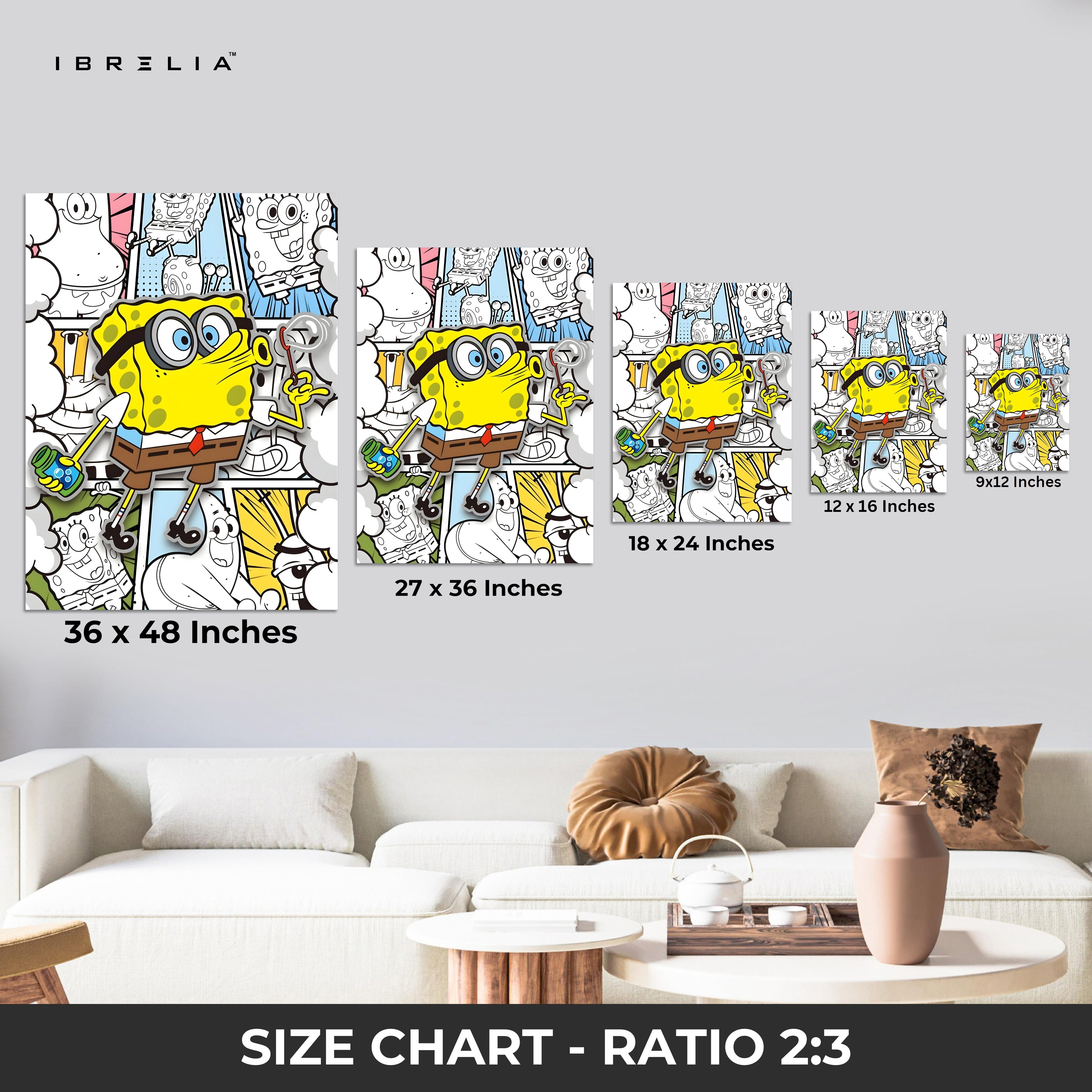 Sponge Pop Art Collage – 4K Ultra Wrap Frame Wall Art in Pakistan | IBRELIA™