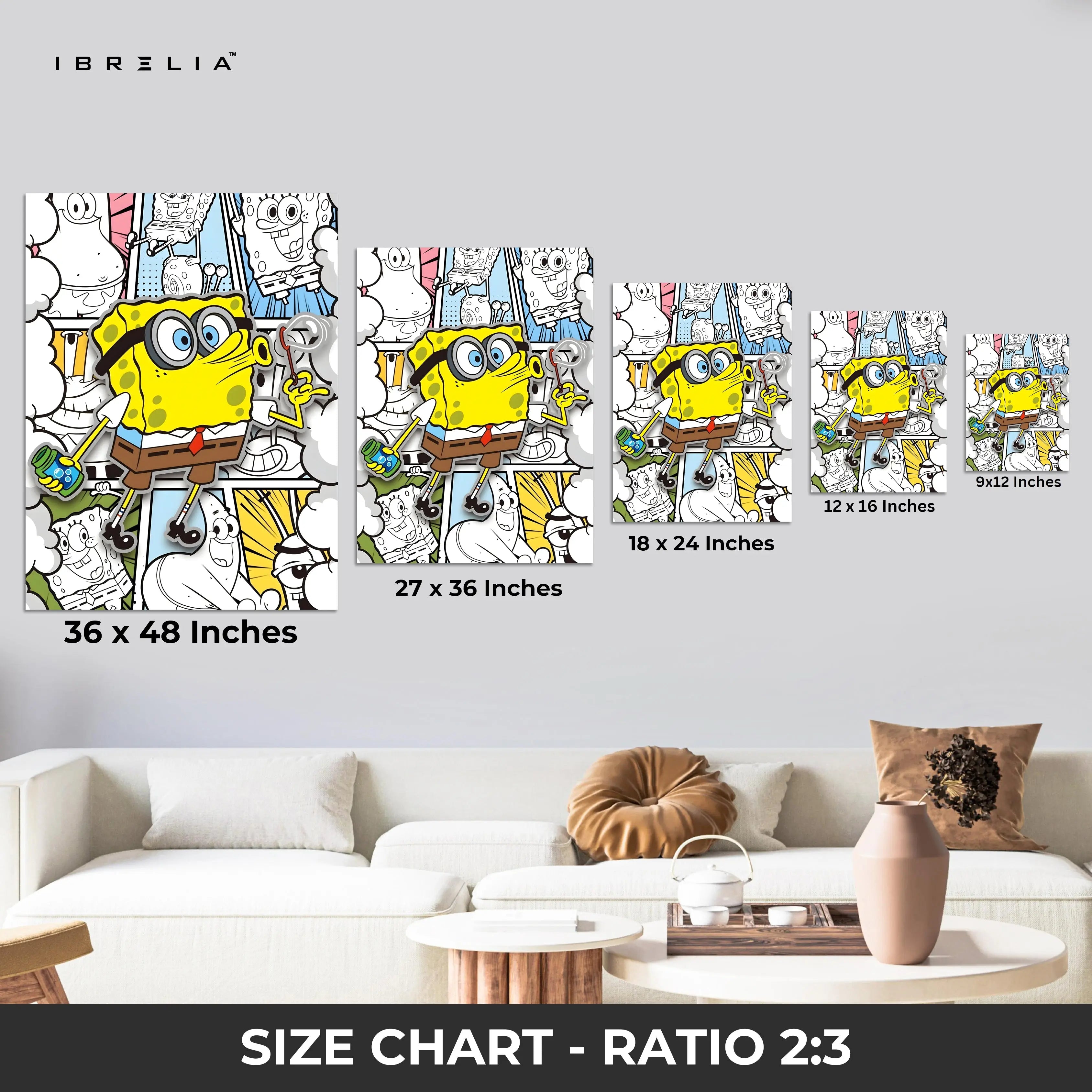 Sponge Pop Art Collage – 4K Ultra Wrap Frame Wall Art in Pakistan | IBRELIA™ IBRELIA