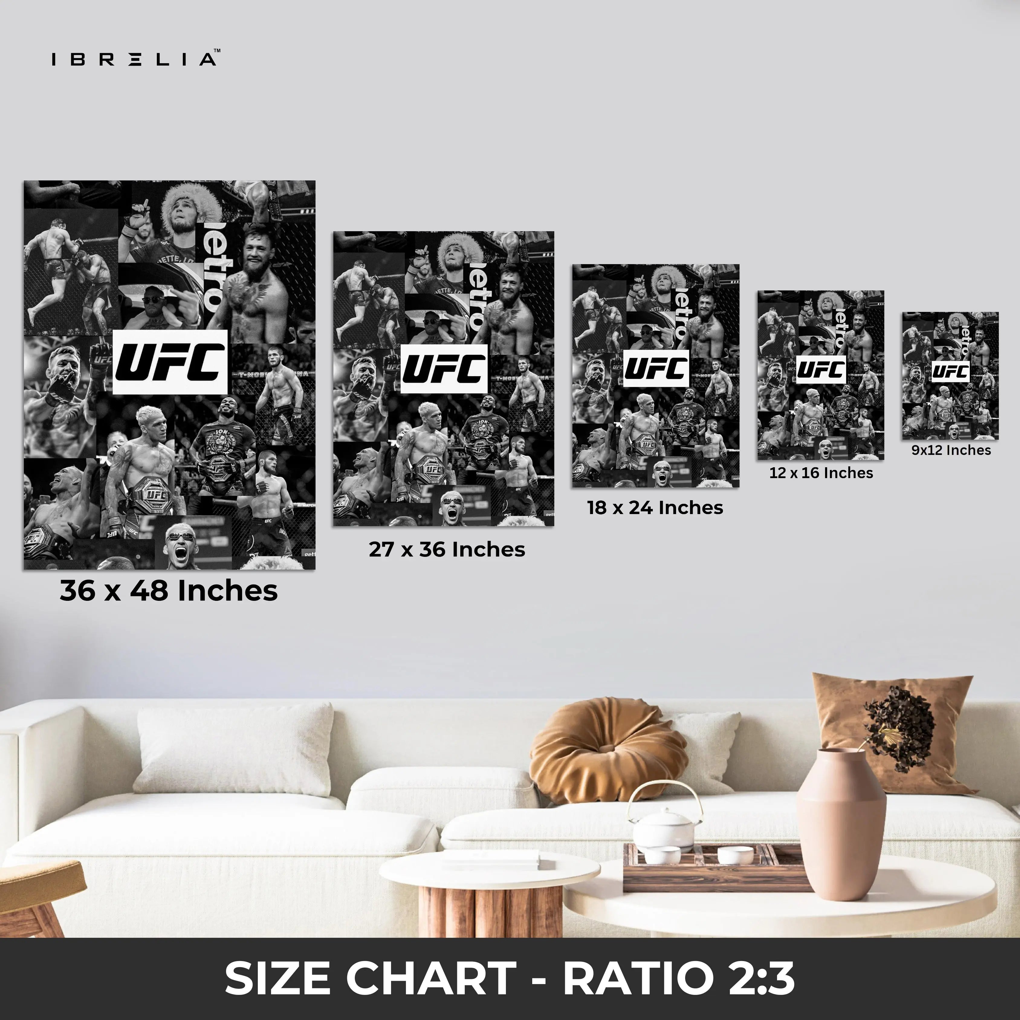 UFC Legends Collage Art – 4K Ultra Wrap Frame Wall Art in Pakistan | IBRELIA™ IBRELIA