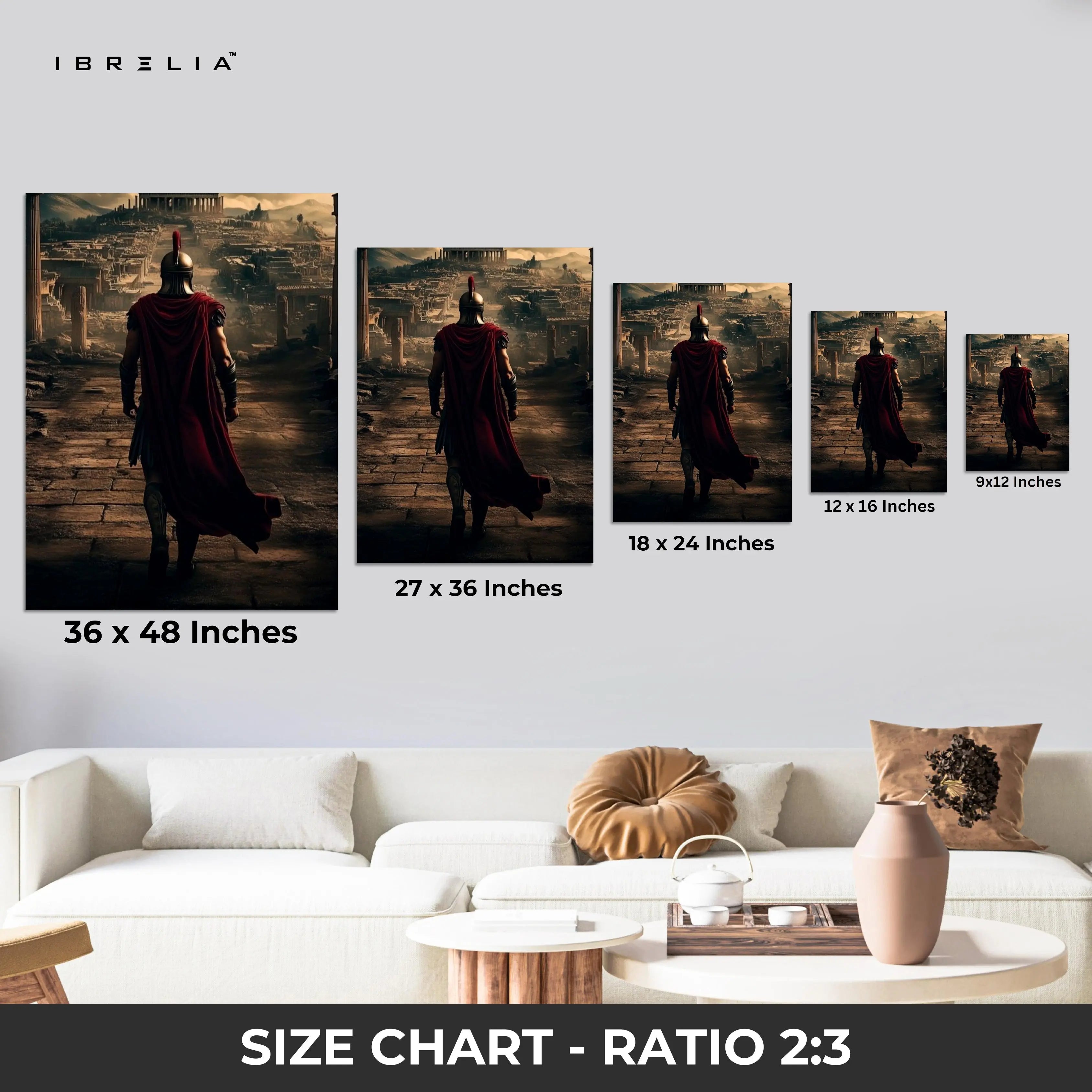 Spartan Ascension Art – Dark Cinematic Roman Warrior Wall Art | 4K Ultra Wrap Frame Wall Art in Pakistan | IBRELIA™ IBRELIA