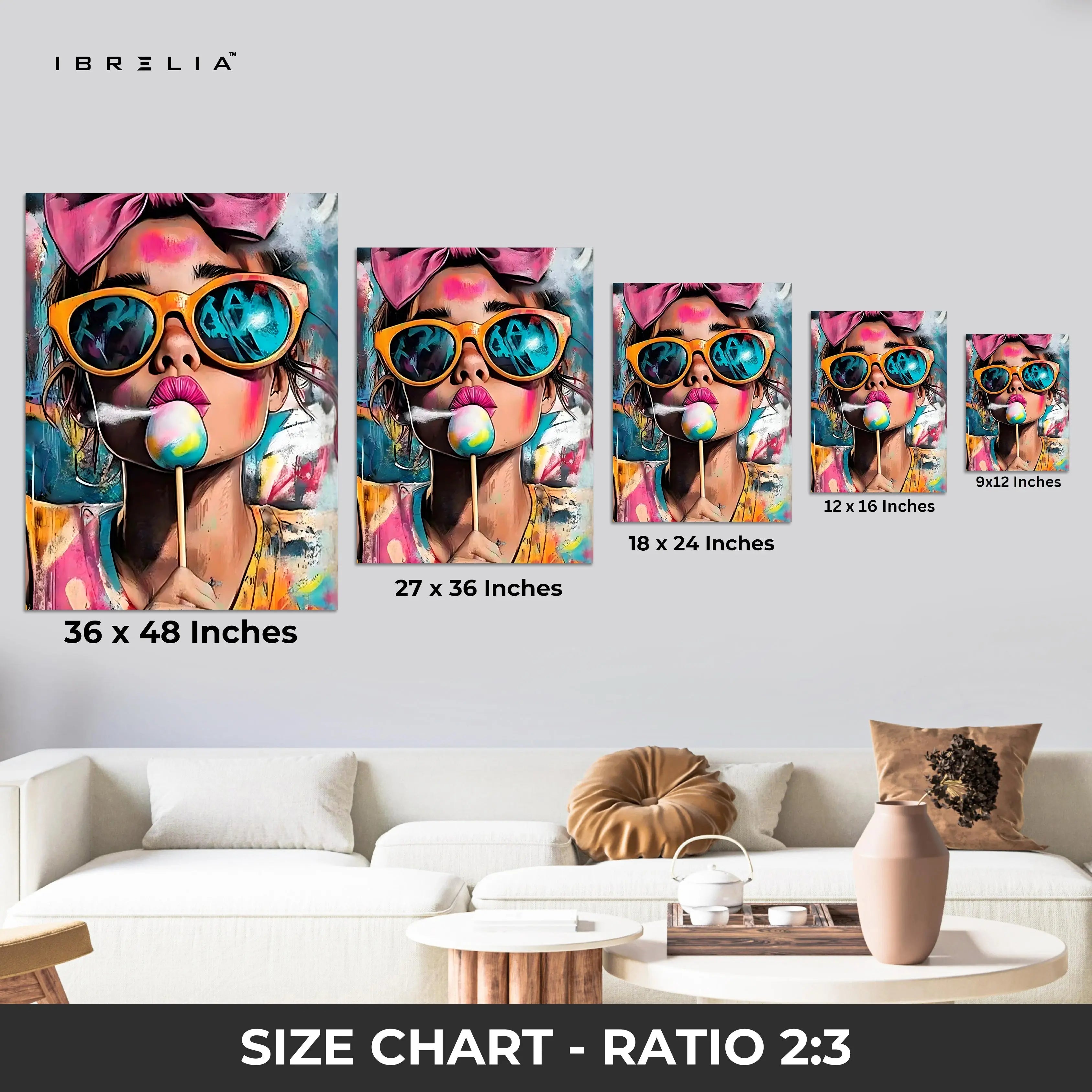 Pop Girl Lollipop Art – 4K Ultra Wrap Frame Wall Art in Pakistan | IBRELIA™ IBRELIA