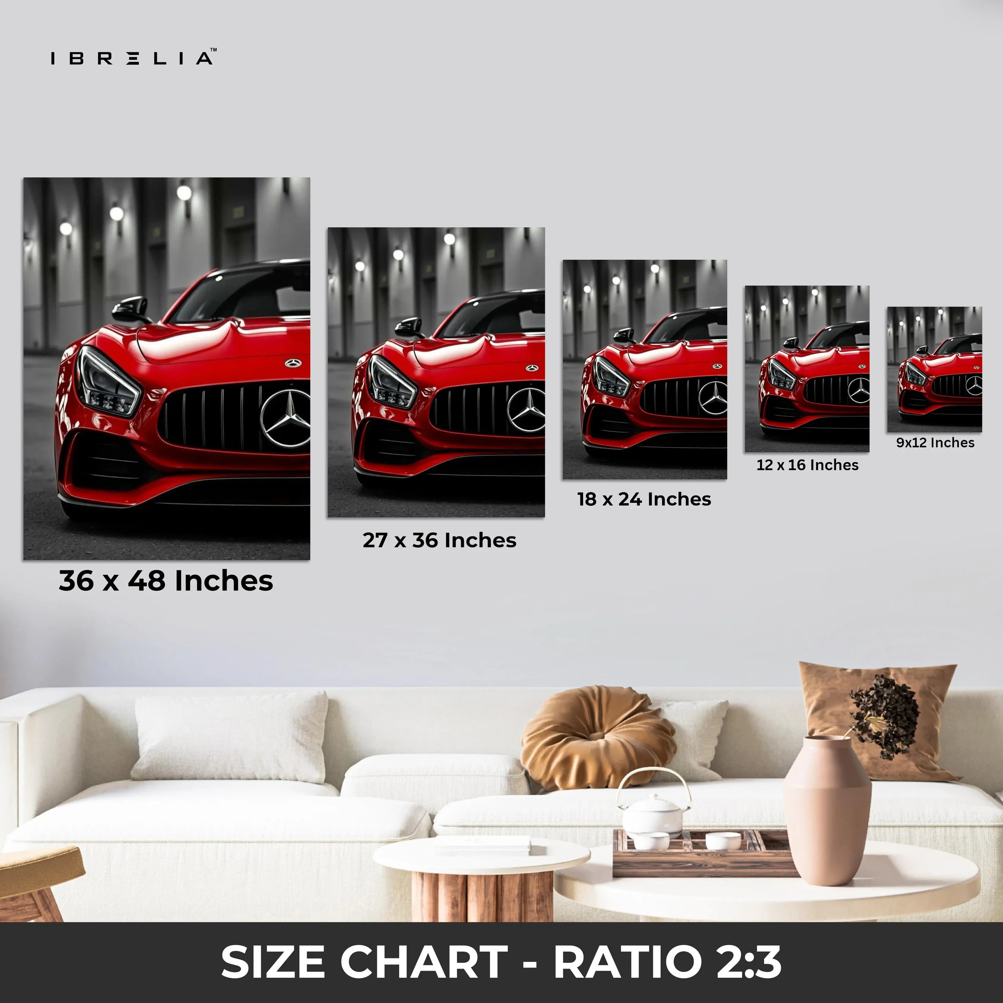 Red AMG Performance Front Art – 4K Ultra Wrap Frame Wall Art in Pakistan | IBRELIA™ IBRELIA