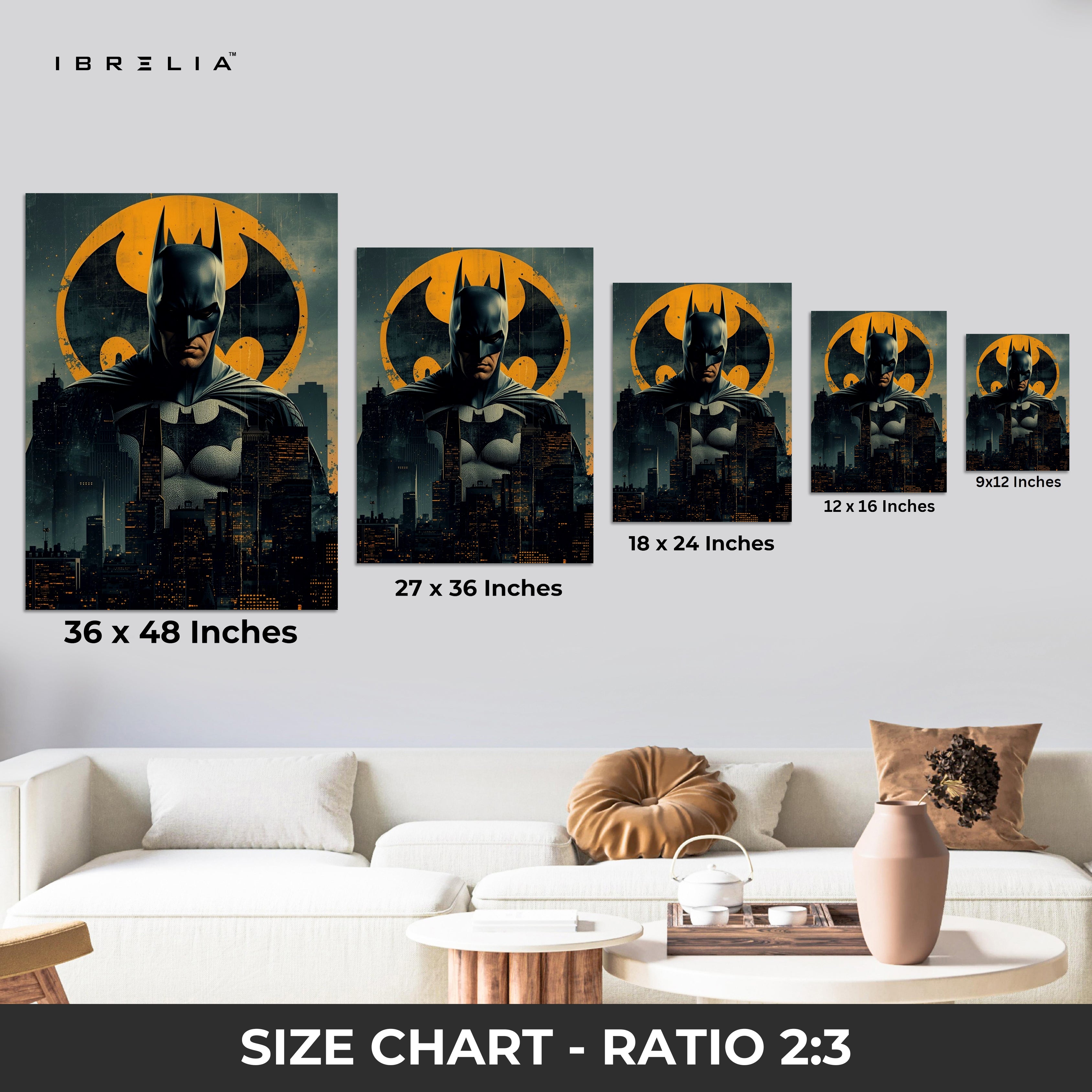 Dark Knight Vigilante – Gotham Noir Superhero Wall Art | 4K Ultra Wrap Frame Wall Art in Pakistan | IBRELIA™