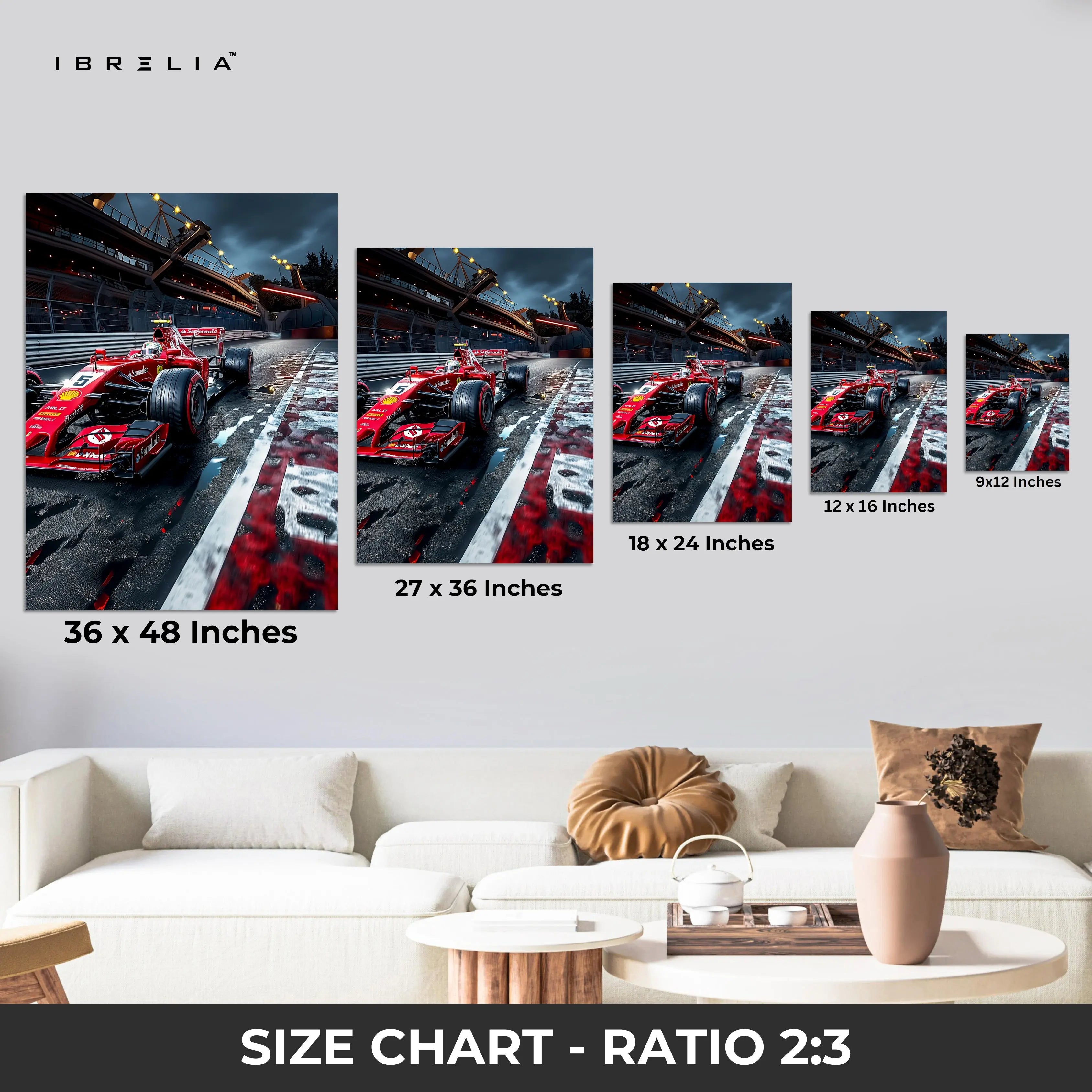 Formula 1 Night Race Speed Art – High-Adrenaline Motorsport Wall Art | 4K Ultra Wrap Frame Wall Art in Pakistan | IBRELIA™ IBRELIA