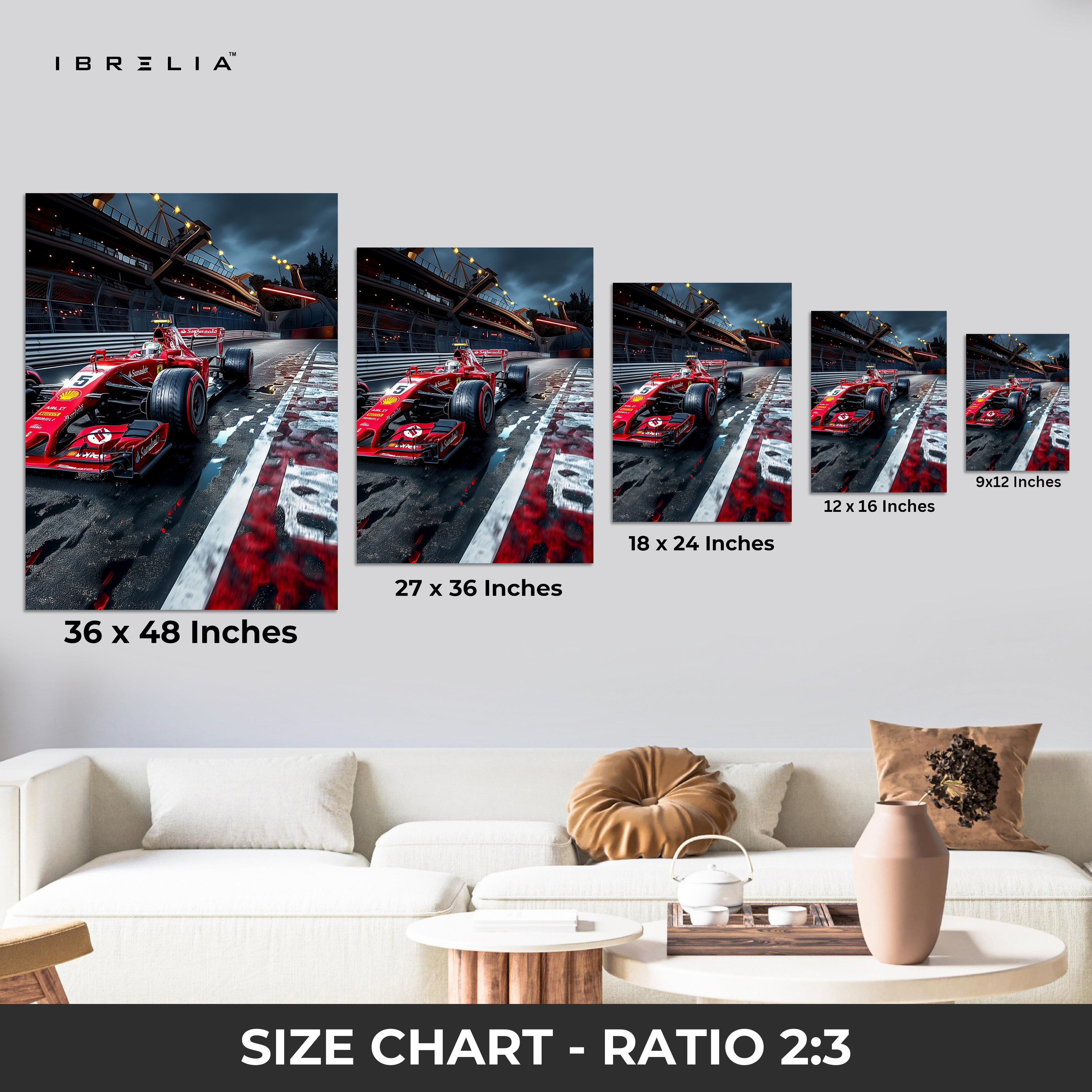 Formula 1 Night Race Speed Art – High-Adrenaline Motorsport Wall Art | 4K Ultra Wrap Frame Wall Art in Pakistan | IBRELIA™