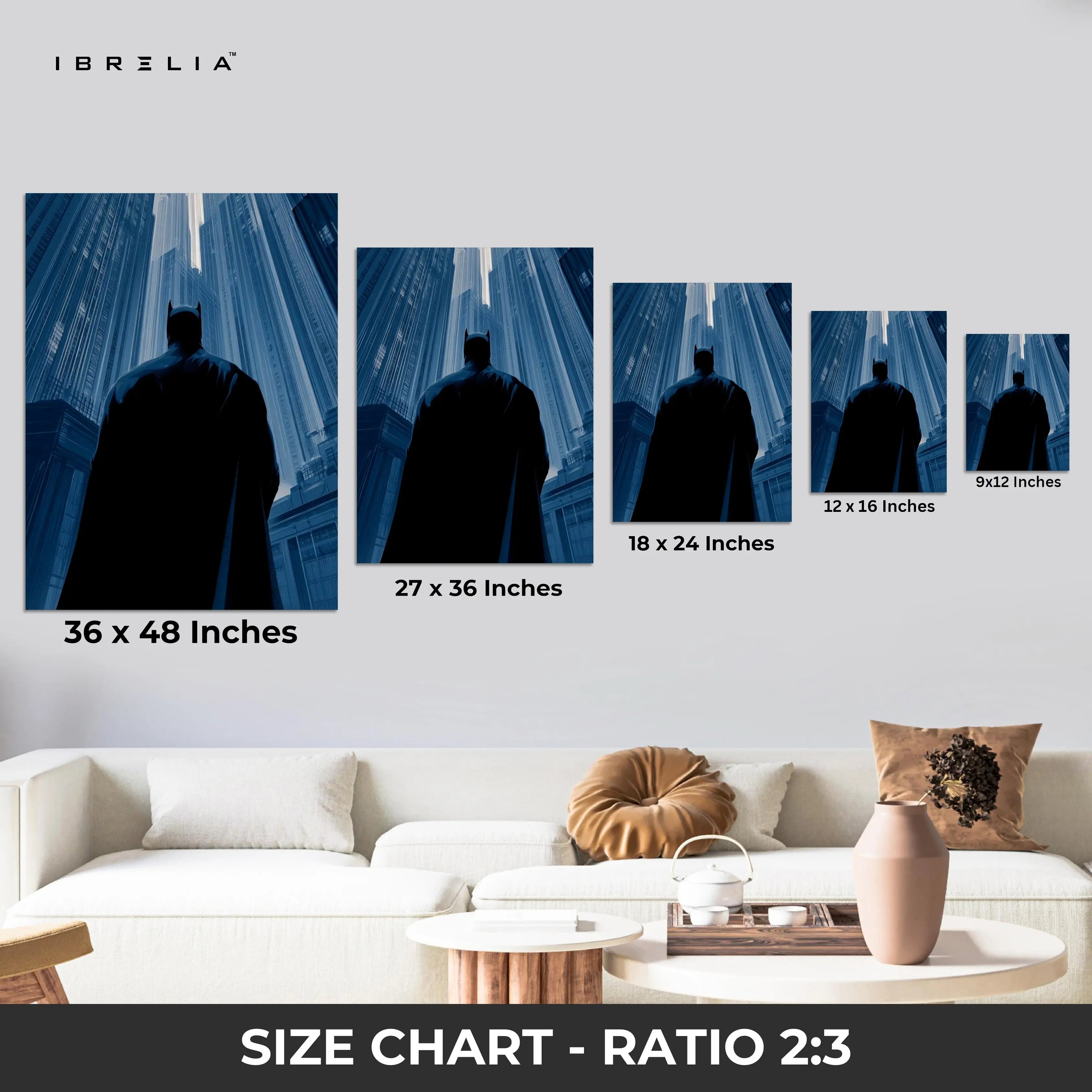 Midnight Guardian Blue – Dark Urban Silhouette Art | 4K Ultra Wrap Frame Wall Art in Pakistan | IBRELIA™ IBRELIA