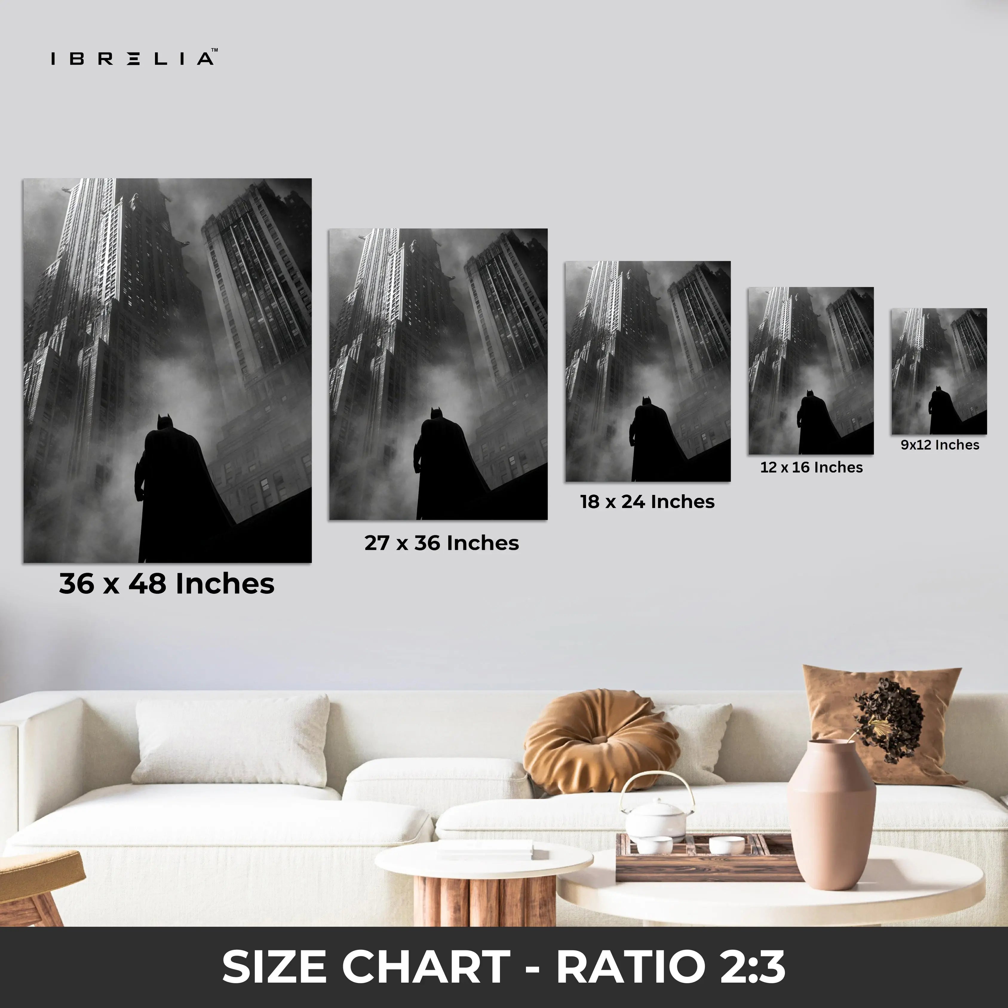 Gotham Ascension Silhouette – Dark Noir Skyscraper Art | 4K Ultra Wrap Frame Wall Art in Pakistan | IBRELIA™ IBRELIA