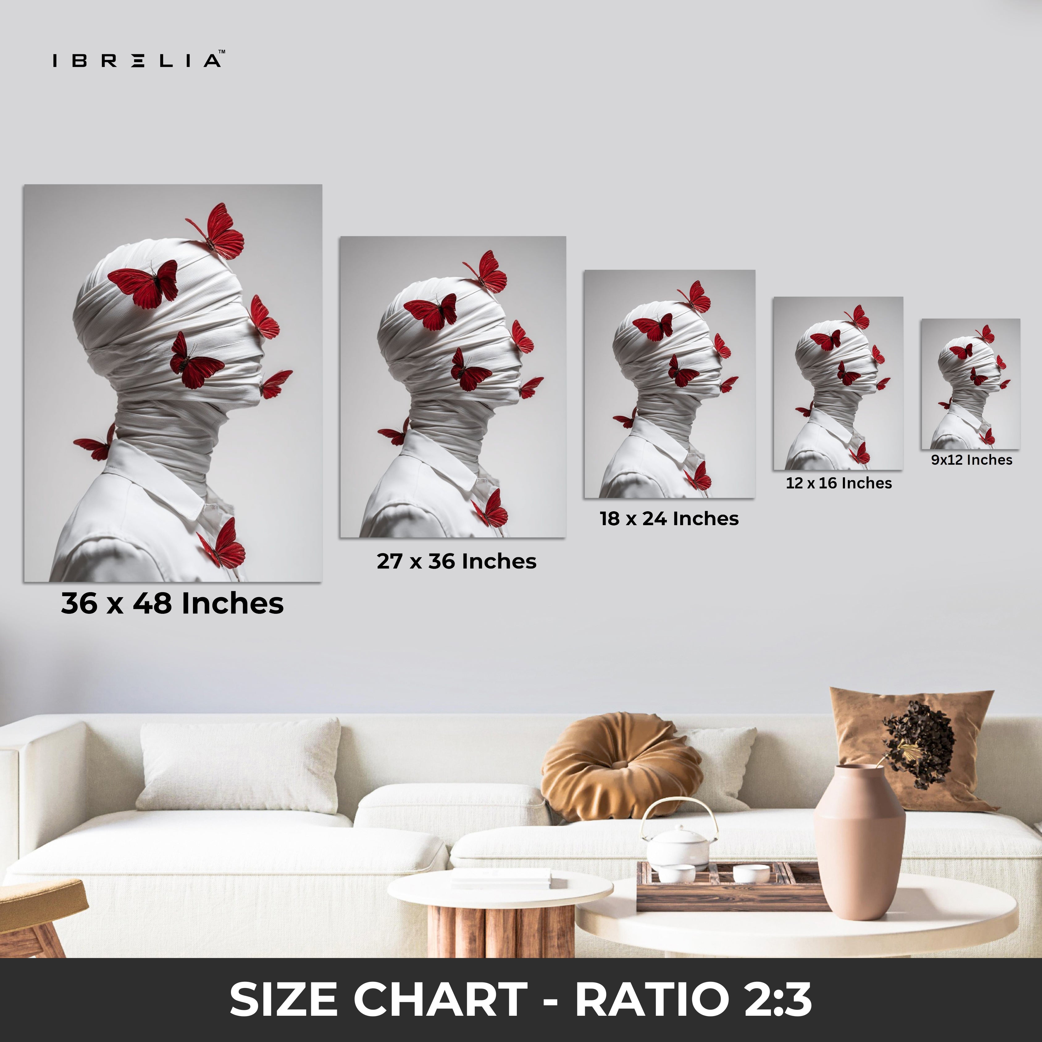 Crimson Butterflies Silence Art – 4K Ultra Wrap Frame Wall Art in Pakistan | IBRELIA™