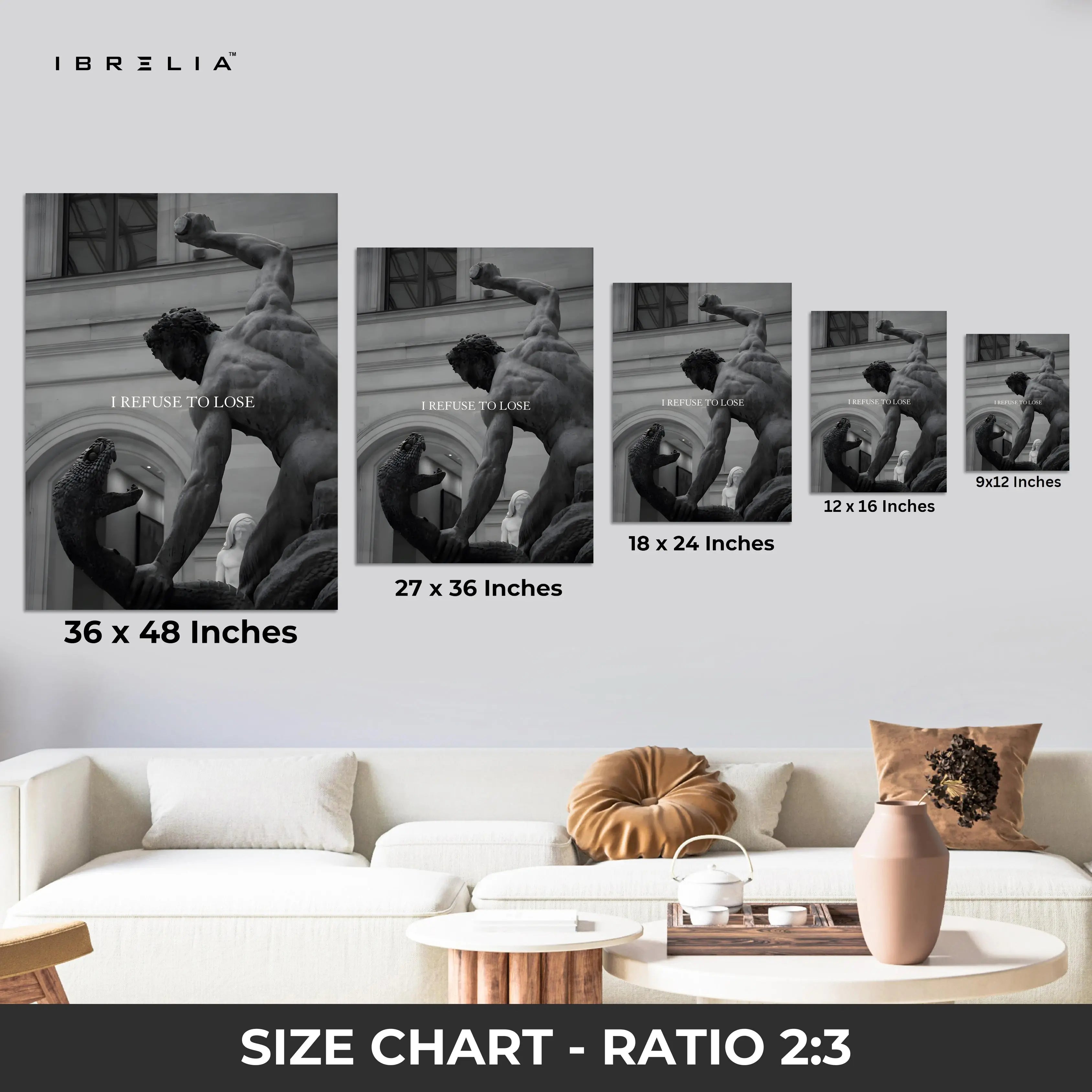 I Refuse To Lose Statue Art – 4K Ultra Wrap Frame Wall Art in Pakistan | IBRELIA™ IBRELIA