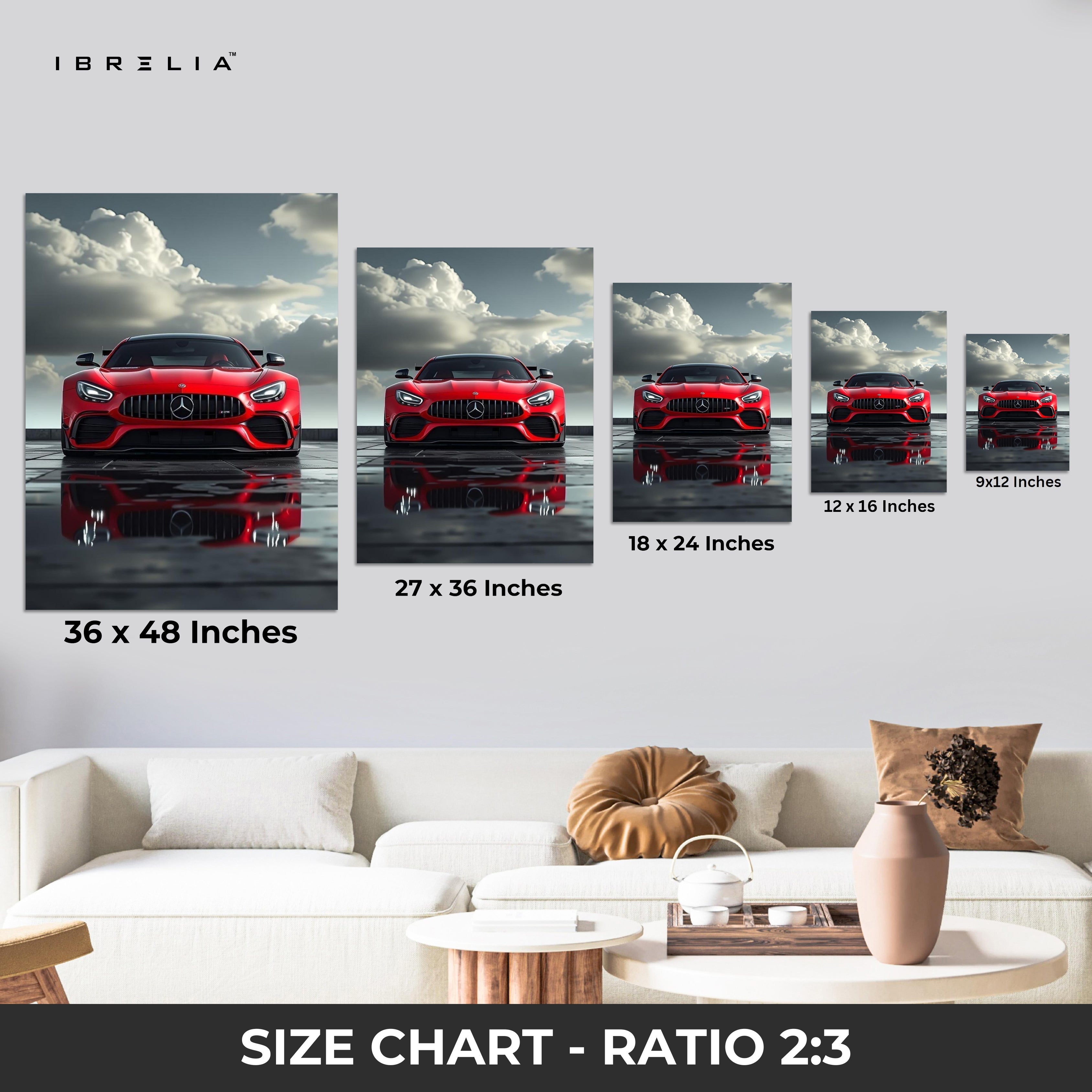 Mercedes AMG GT Power Reflection – 4K Ultra Wrap Frame Wall Art in Pakistan | IBRELIA™