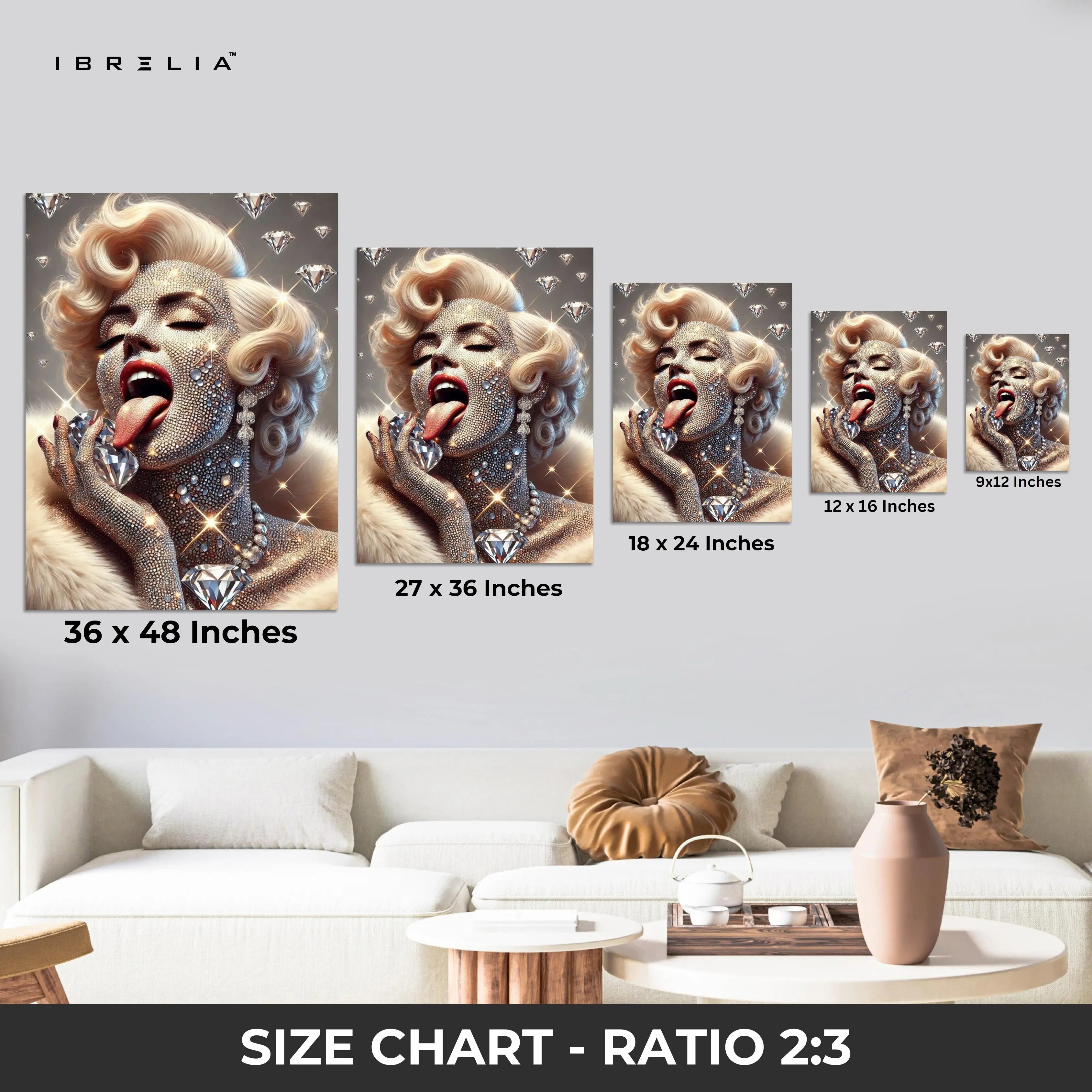 Diamond Desire Glamour Art – 4K Ultra Wrap Frame Wall Art in Pakistan | IBRELIA™ IBRELIA