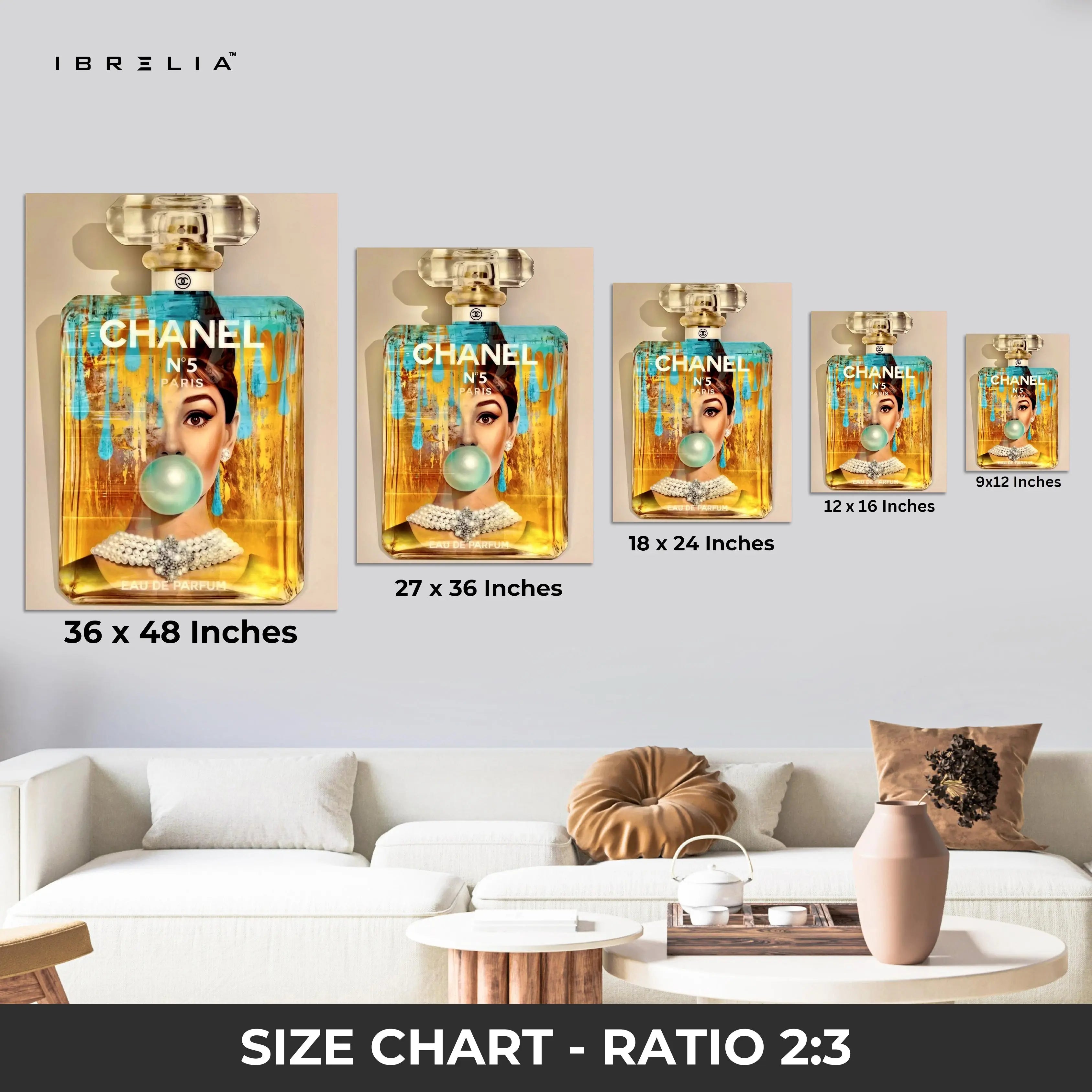 Chanel No.5 Bubble Glam Art – 4K Ultra Wrap Frame Wall Art in Pakistan | IBRELIA™ IBRELIA