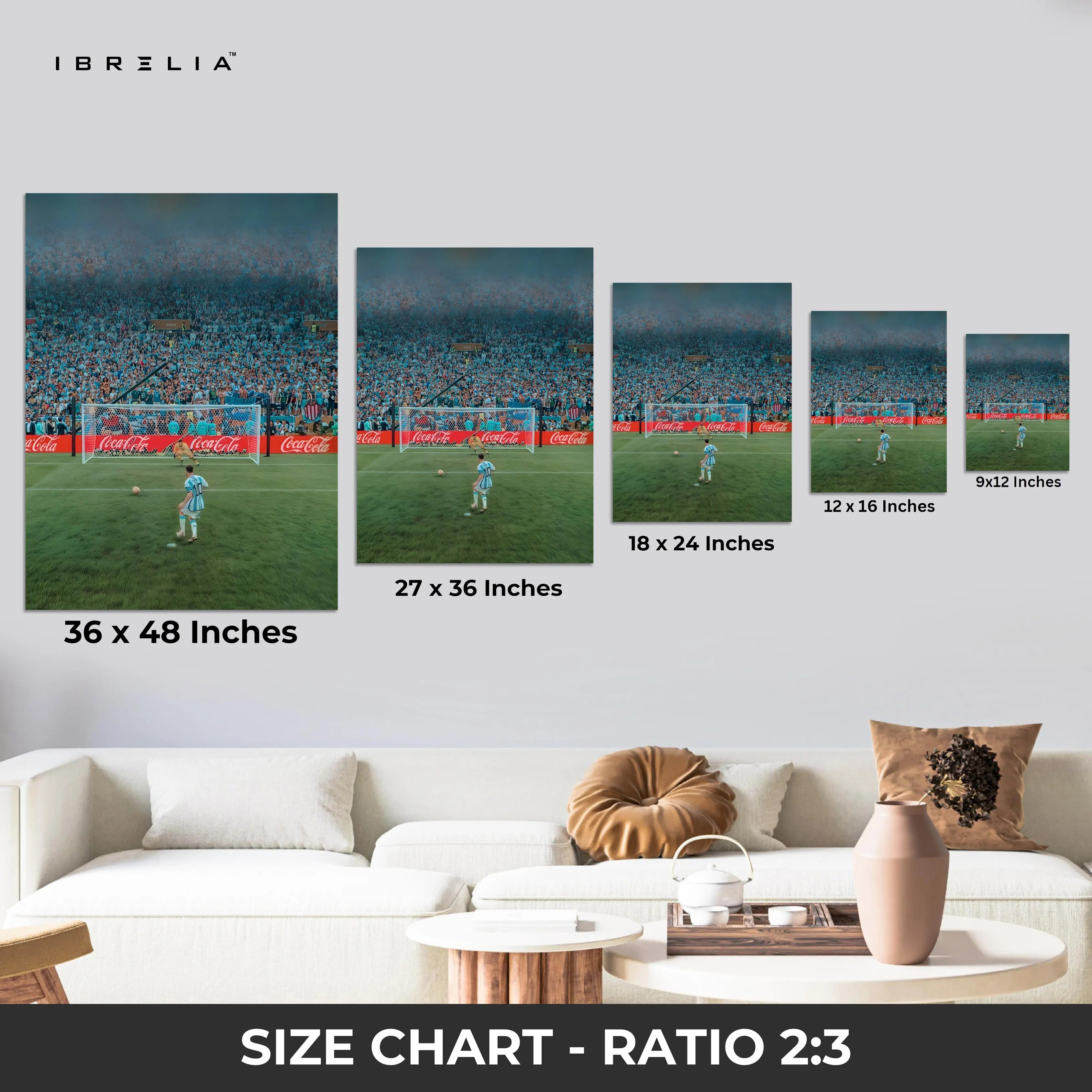 Lionel Messi Iconic Penalty Moment Argentina Art – 4K Ultra Wrap Frame Wall Art in Pakistan | IBRELIA™ IBRELIA