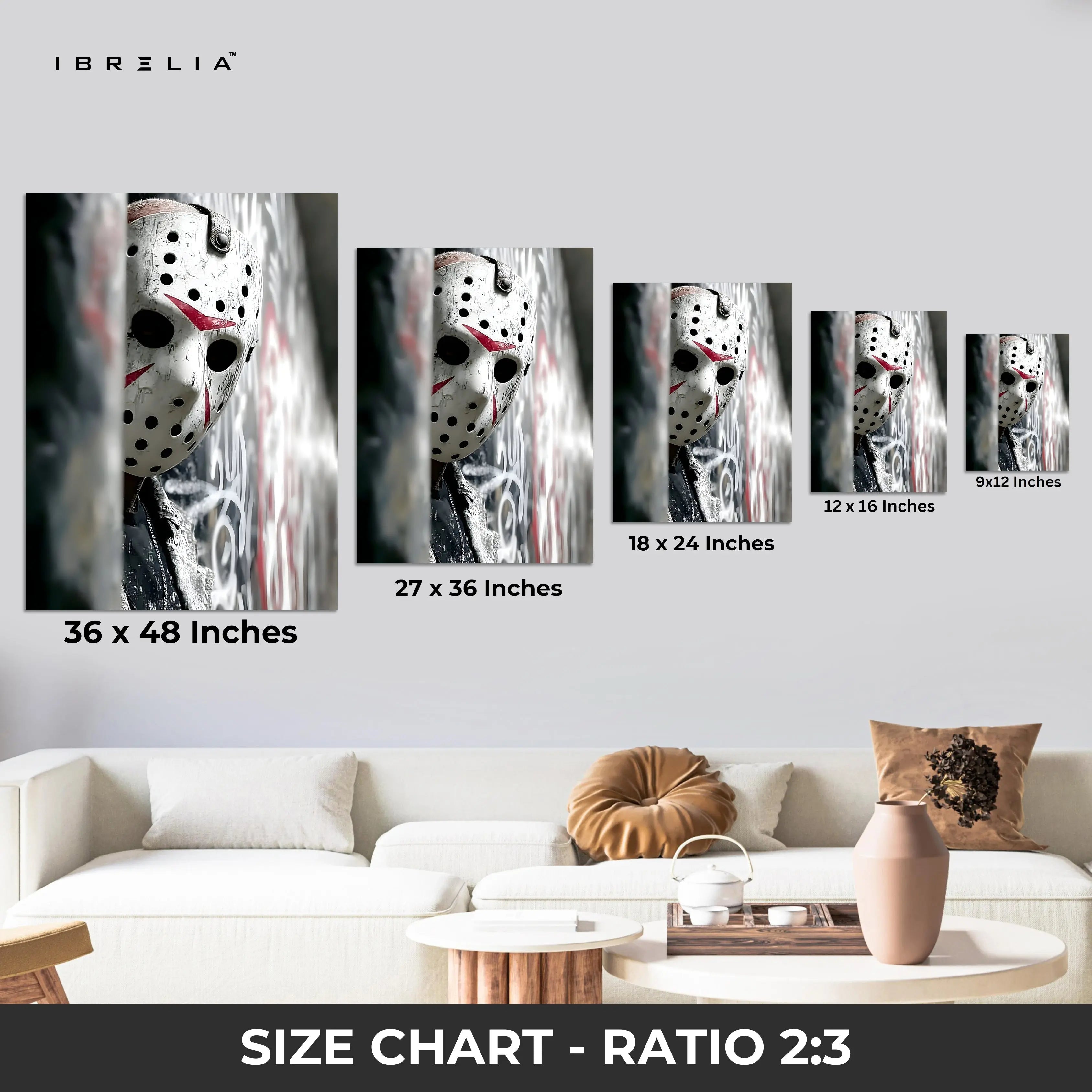 Jason Mask Shadow – Horror Icon 4K Ultra Wrap Frame Wall Art | IBRELIA™ IBRELIA