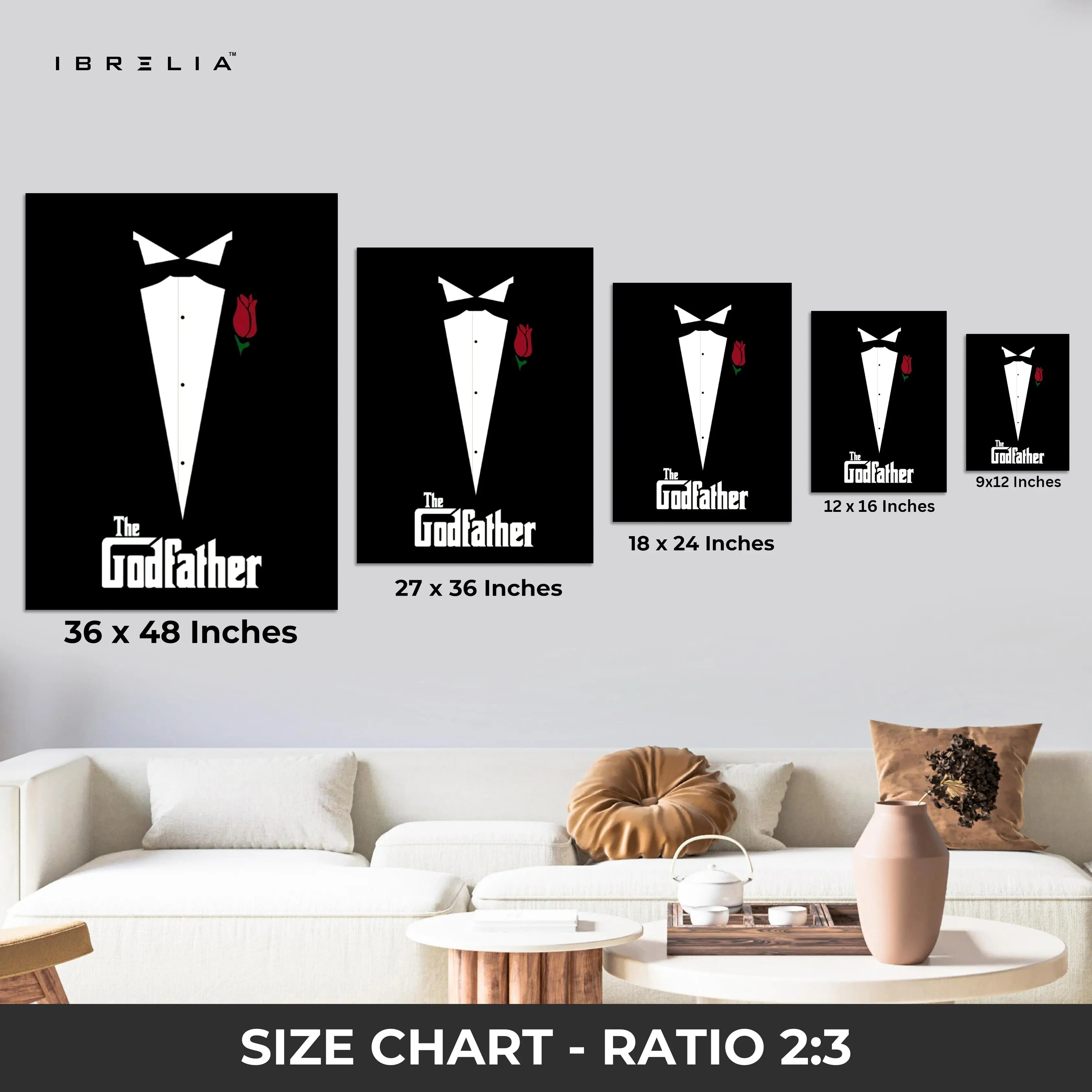 The Godfather Minimal Tuxedo Art – 4K Ultra Wrap Frame Wall Art in Pakistan | IBRELIA™ IBRELIA