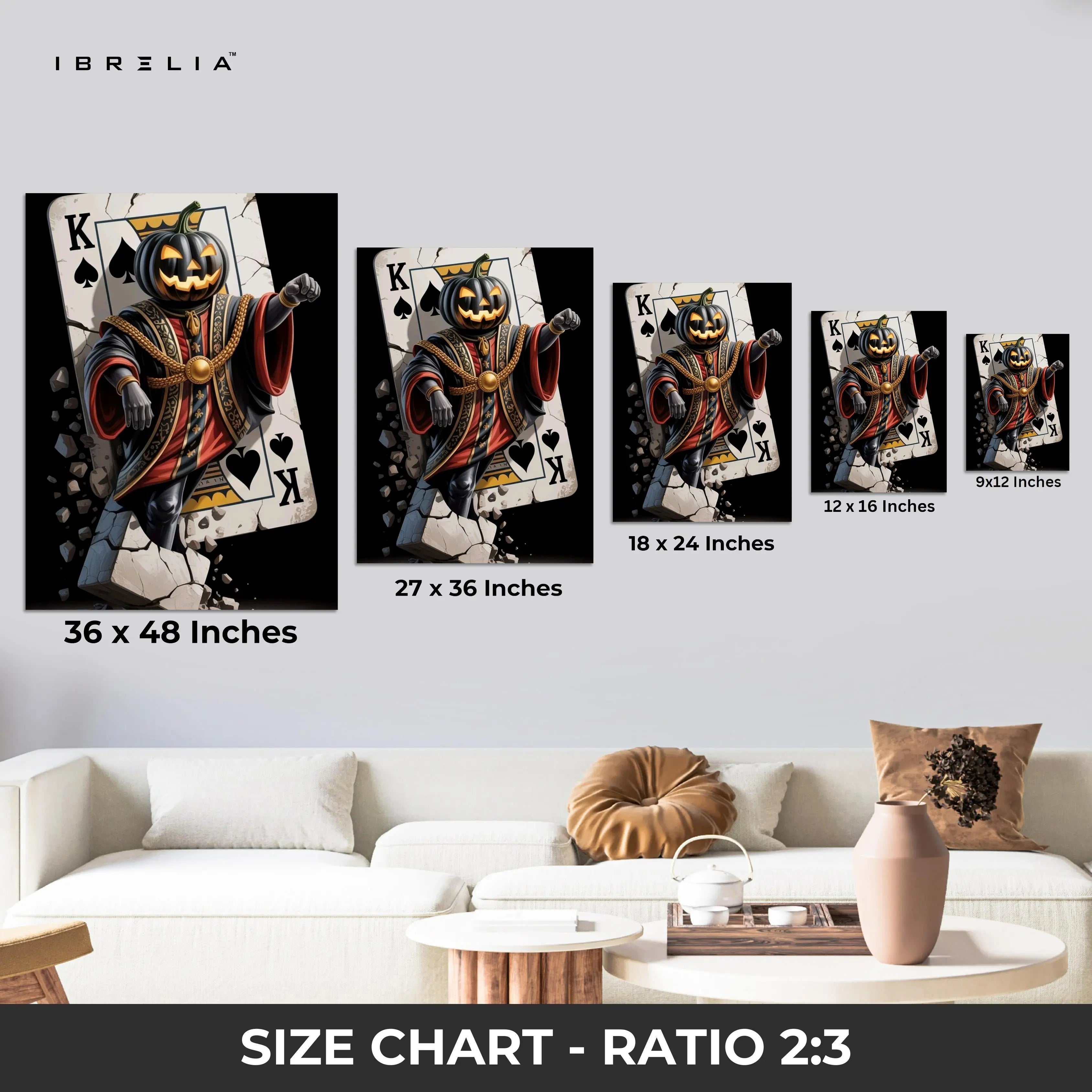 Pumpkin King of Spades Art – 4K Ultra Wrap Frame Wall Art in Pakistan | IBRELIA™ IBRELIA