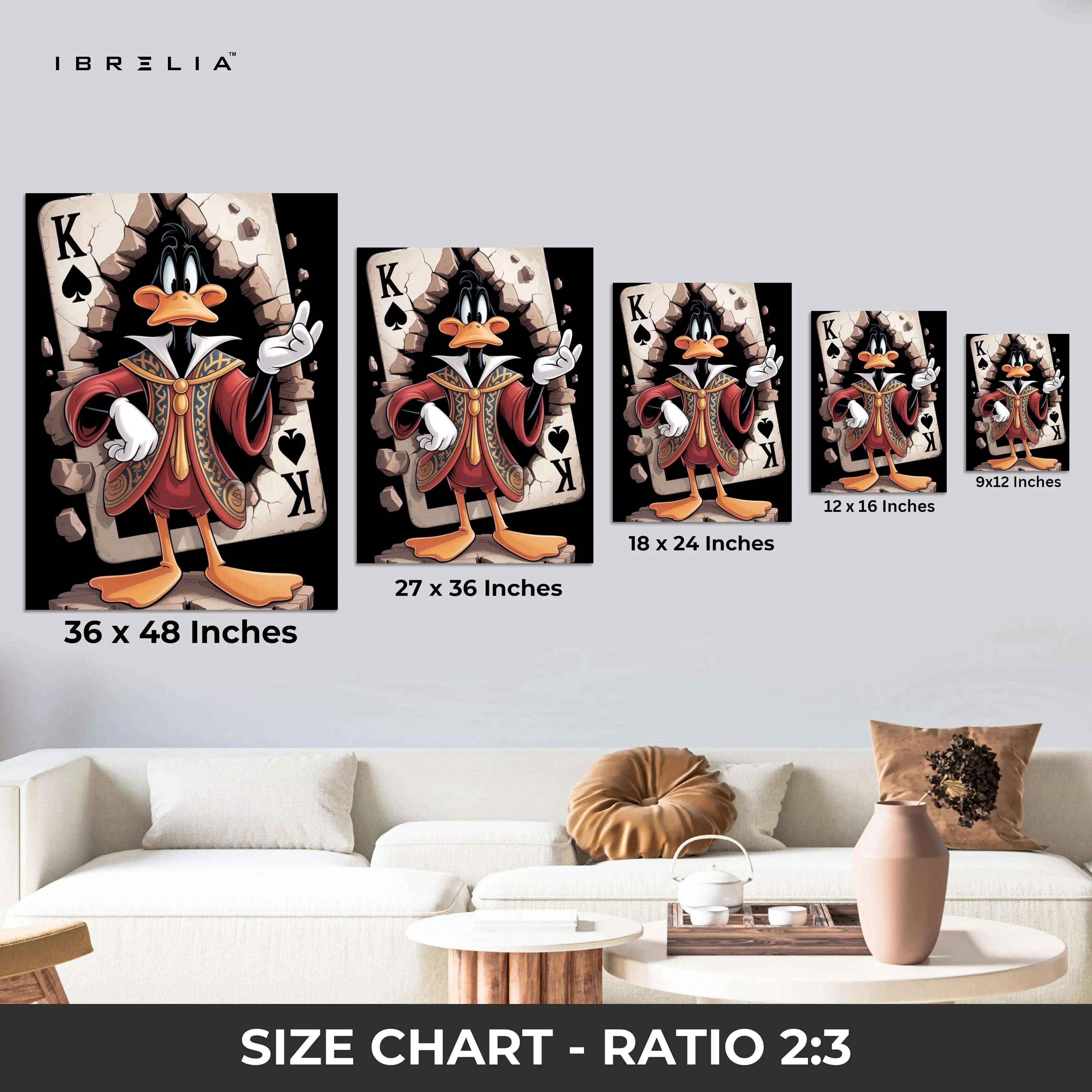 Daffy Duck King of Spades Art – 4K Ultra Wrap Frame Wall Art in Pakistan | IBRELIA™ IBRELIA