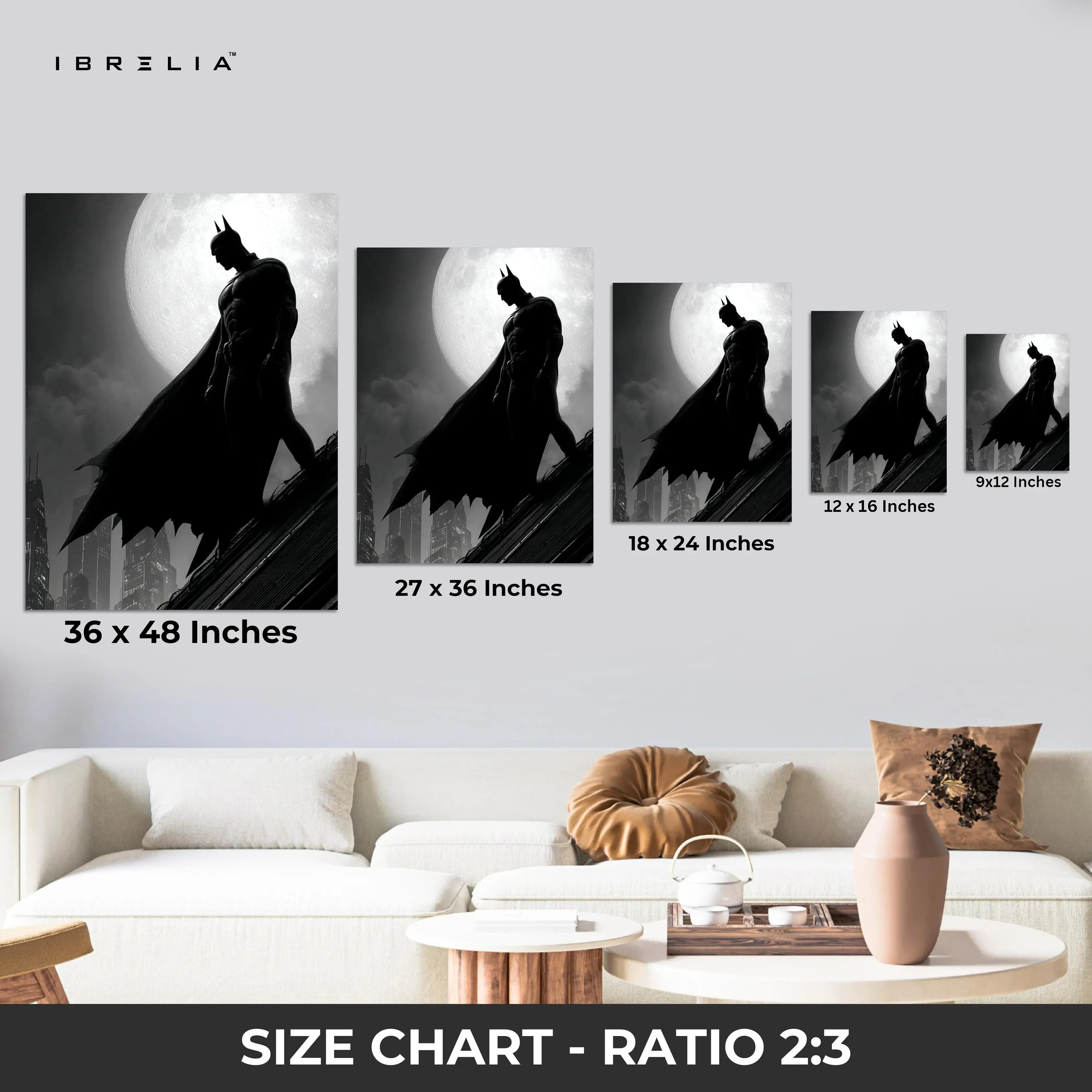 Dark Knight Vigil – Batman Moon Silhouette Art | 4K Ultra Wrap Frame Wall Art in Pakistan | IBRELIA™ IBRELIA