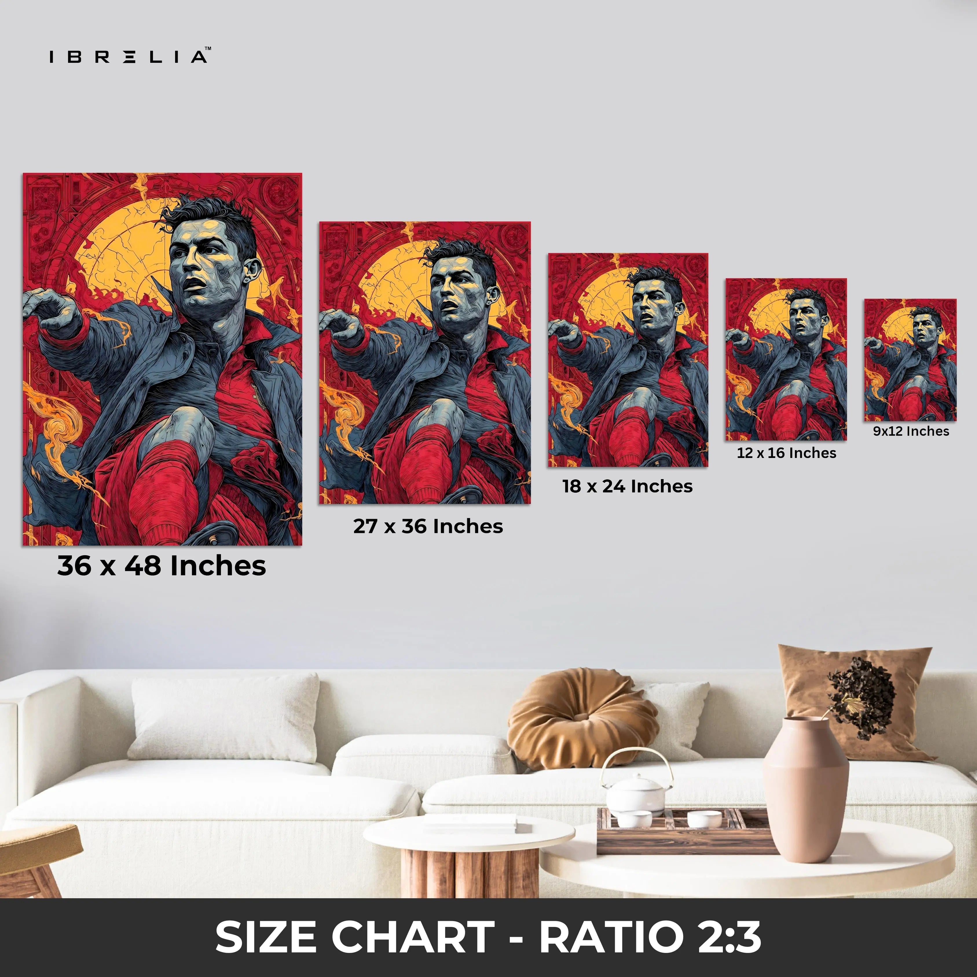 Cristiano Ronaldo Legendary Strike Pop Art – 4K Ultra Wrap Frame Wall Art in Pakistan | IBRELIA™ IBRELIA