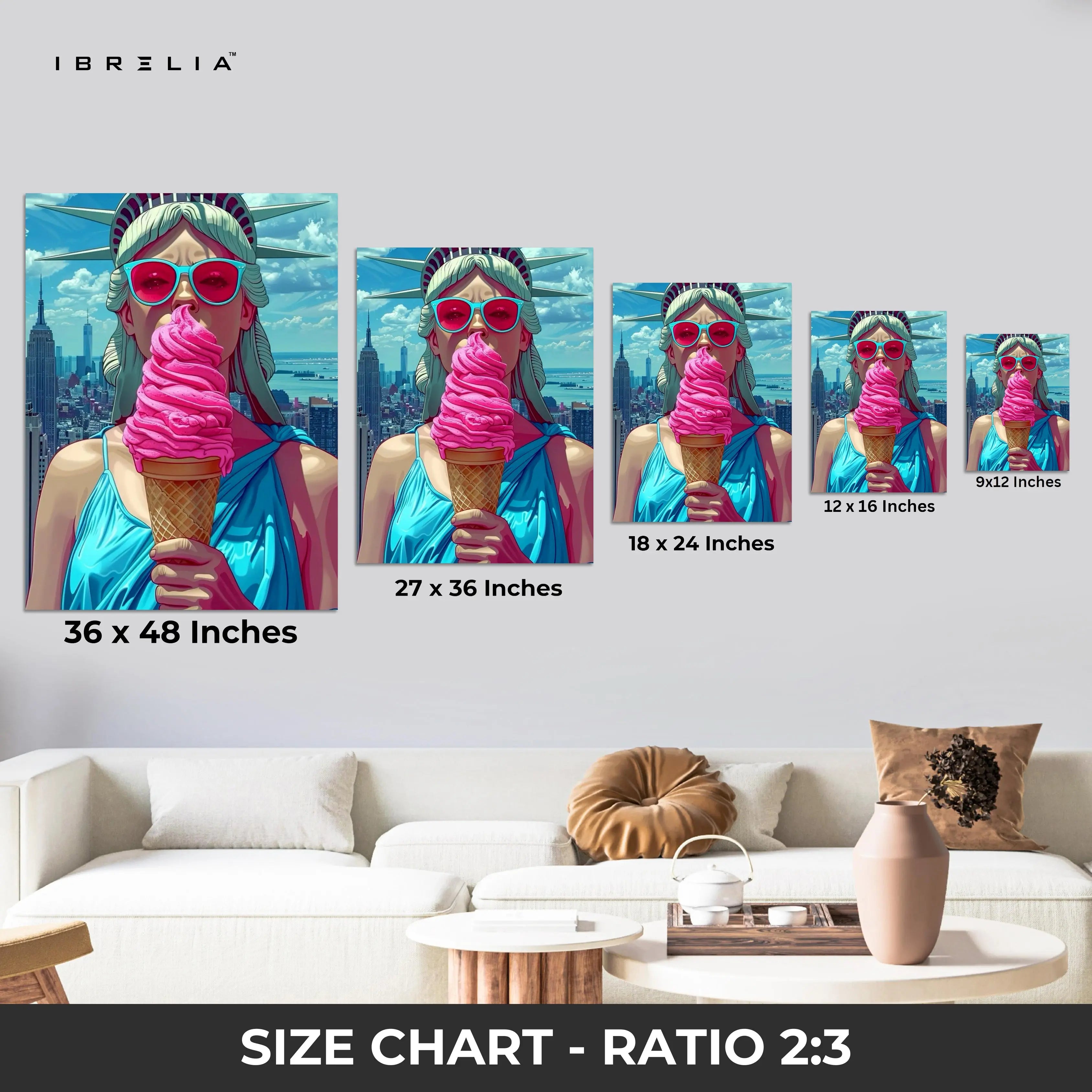 Liberty Pop Aesthetic – 4K Ultra Wrap Frame Pop Art Wall Art | IBRELIA™ IBRELIA