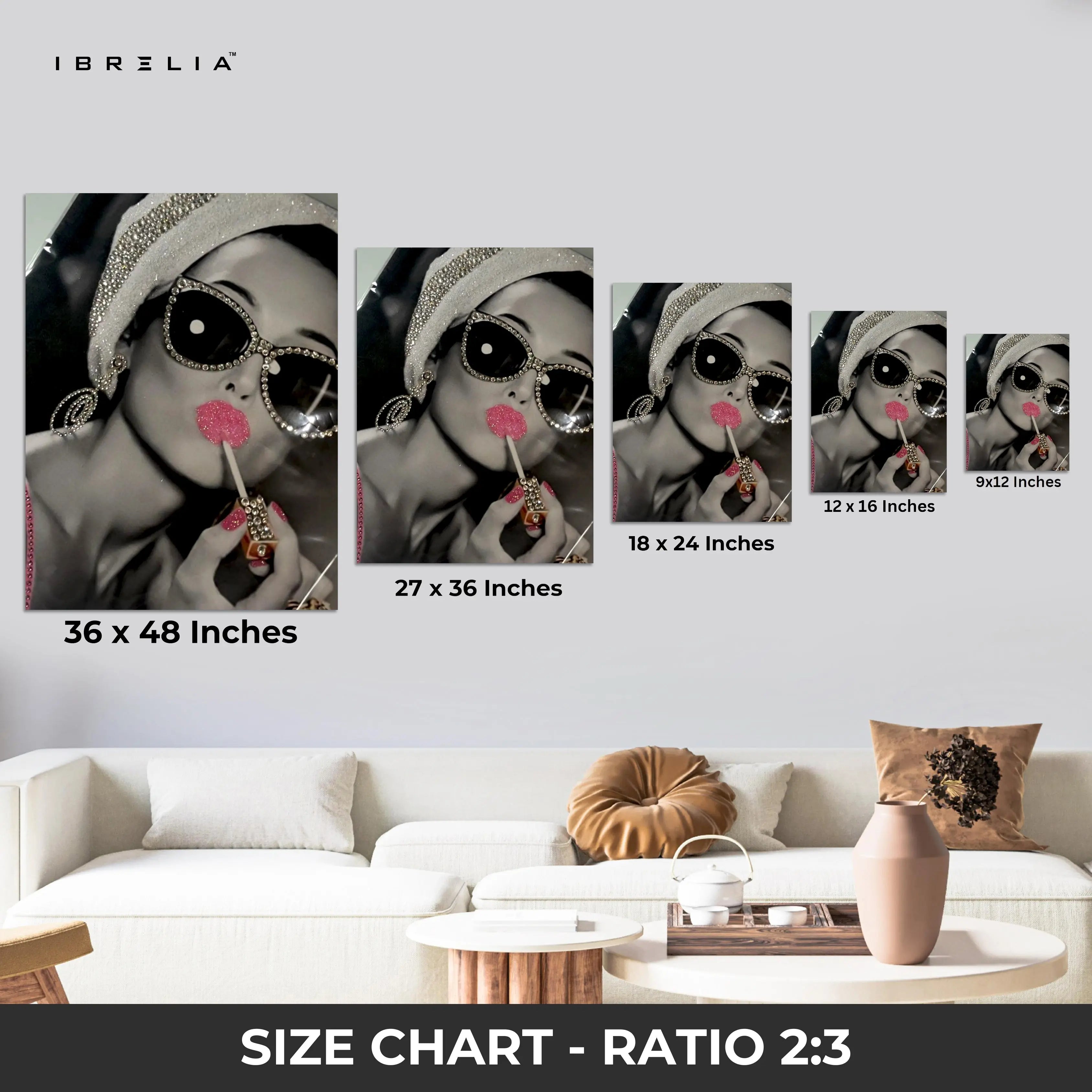 Glam Noir Lipstick Muse Art – 4K Ultra Wrap Frame Wall Art in Pakistan | IBRELIA™ IBRELIA