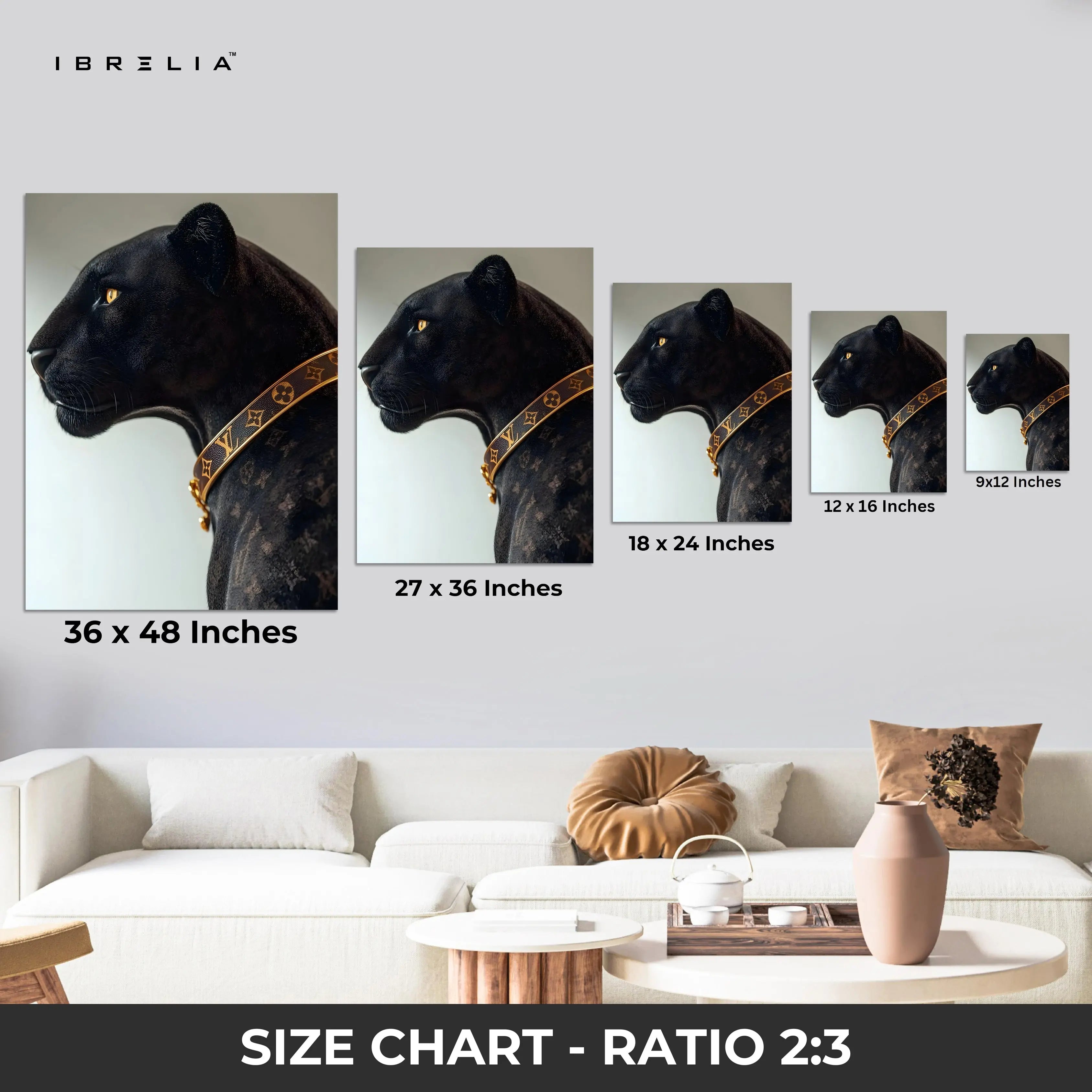 Luxury Black Panther Art – 4K Ultra Wrap Frame Wall Art in Pakistan | IBRELIA™ IBRELIA