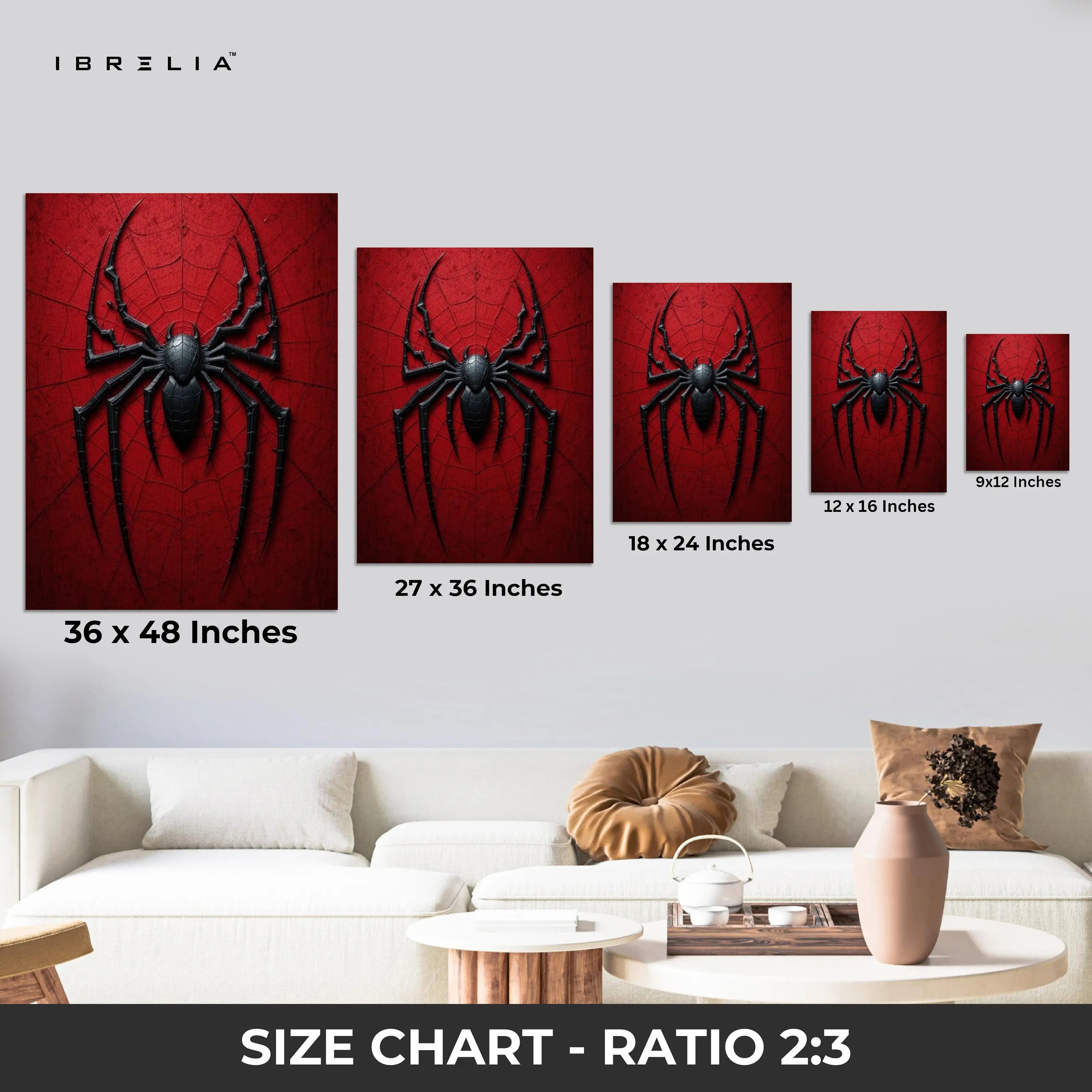 Crimson Arachnid Emblem Art – 4K Ultra Wrap Frame Wall Art in Pakistan | IBRELIA™ IBRELIA