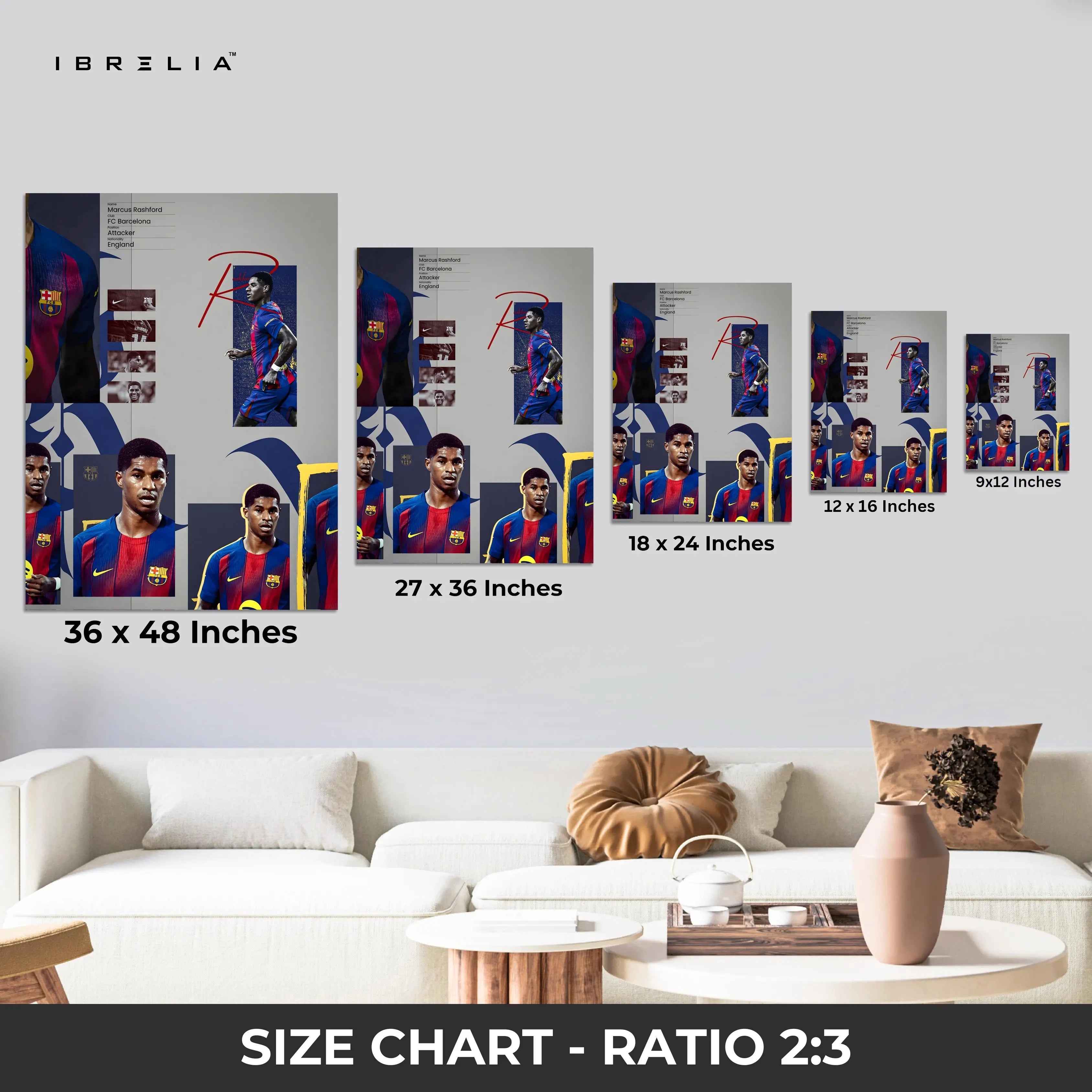 Marcus Rashford FC Barcelona Concept Art – 4K Ultra Wrap Frame Wall Art in Pakistan | IBRELIA™ IBRELIA