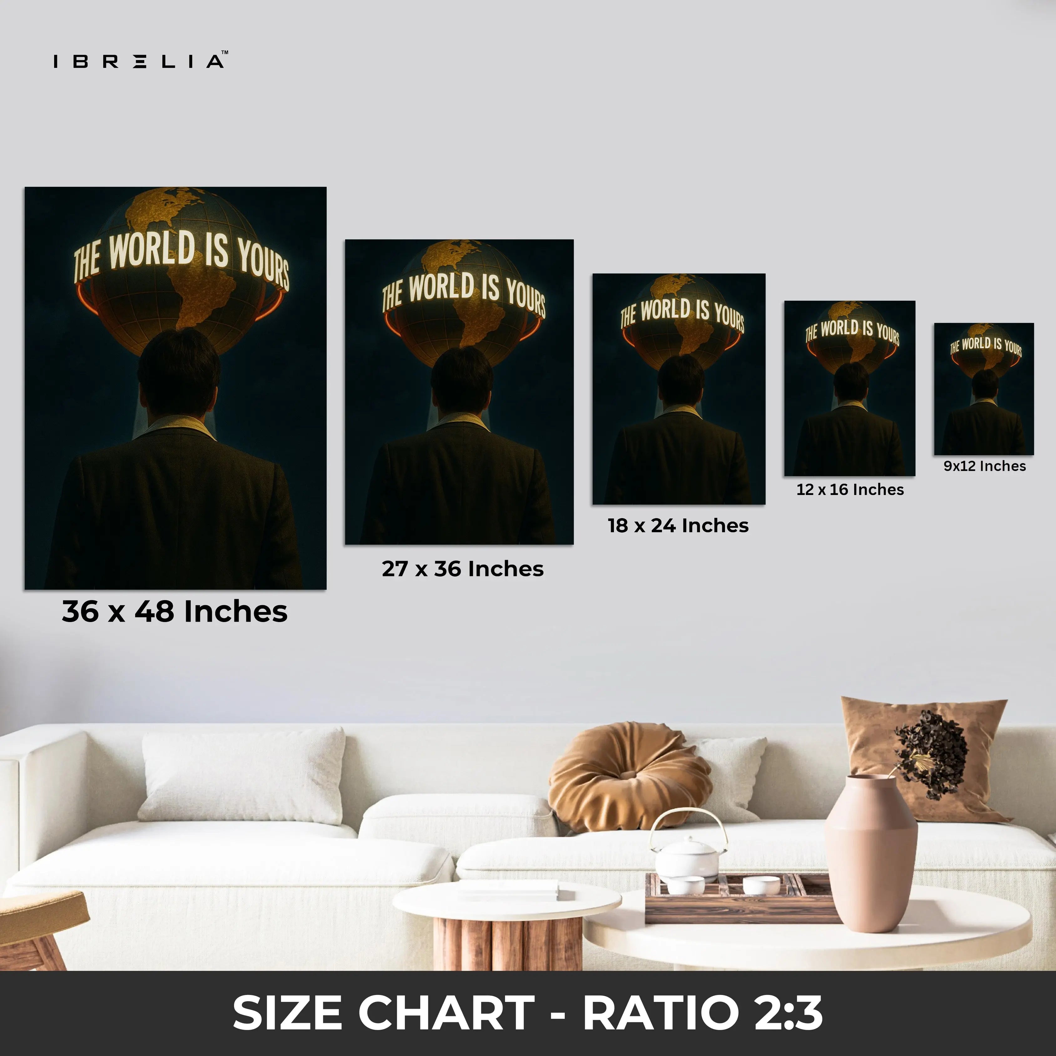 The World Is Yours Motivation Art – 4K Ultra Wrap Frame Wall Art in Pakistan | IBRELIA™ IBRELIA