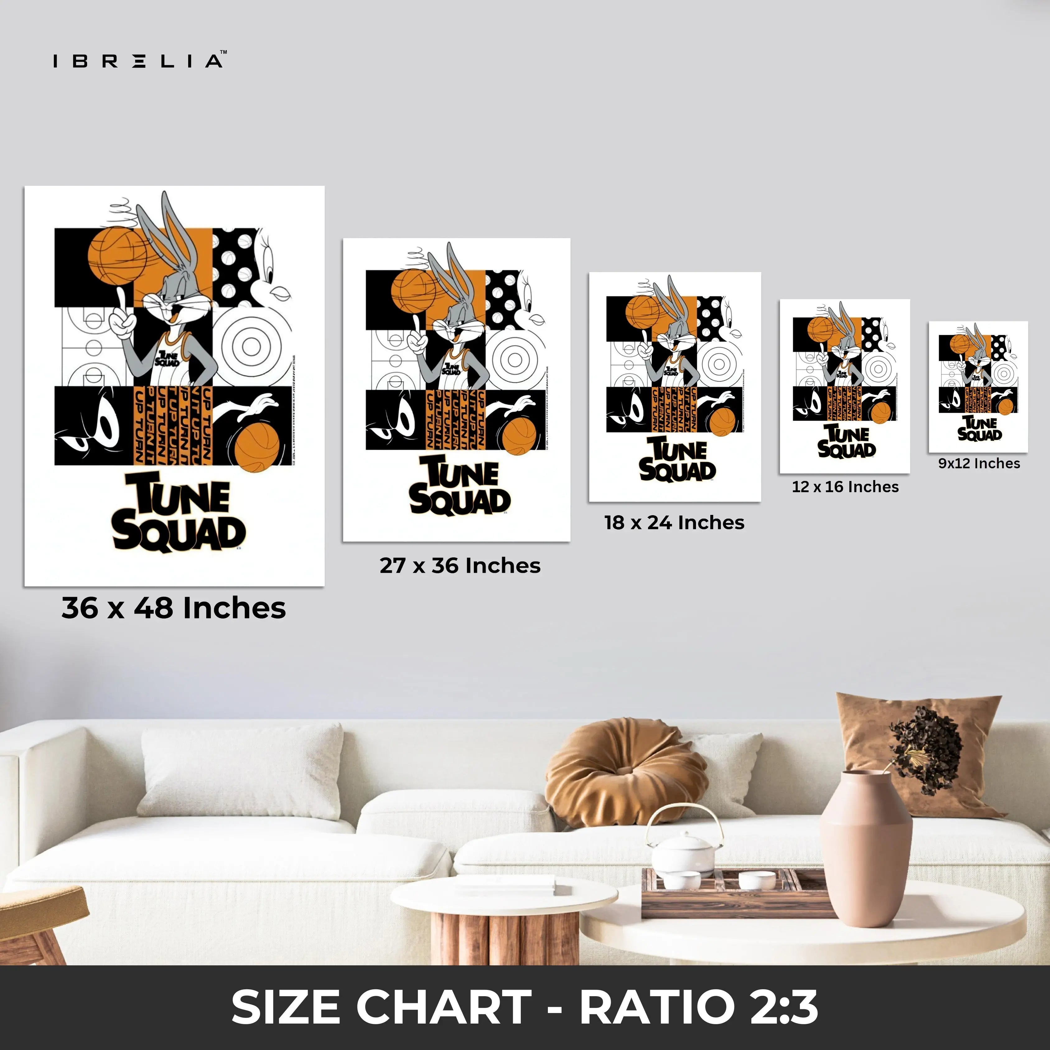Tune Squad Basketball Pop Art – Iconic Cartoon Sports Wall Art | 4K Ultra Wrap Frame Wall Art in Pakistan | IBRELIA™ IBRELIA
