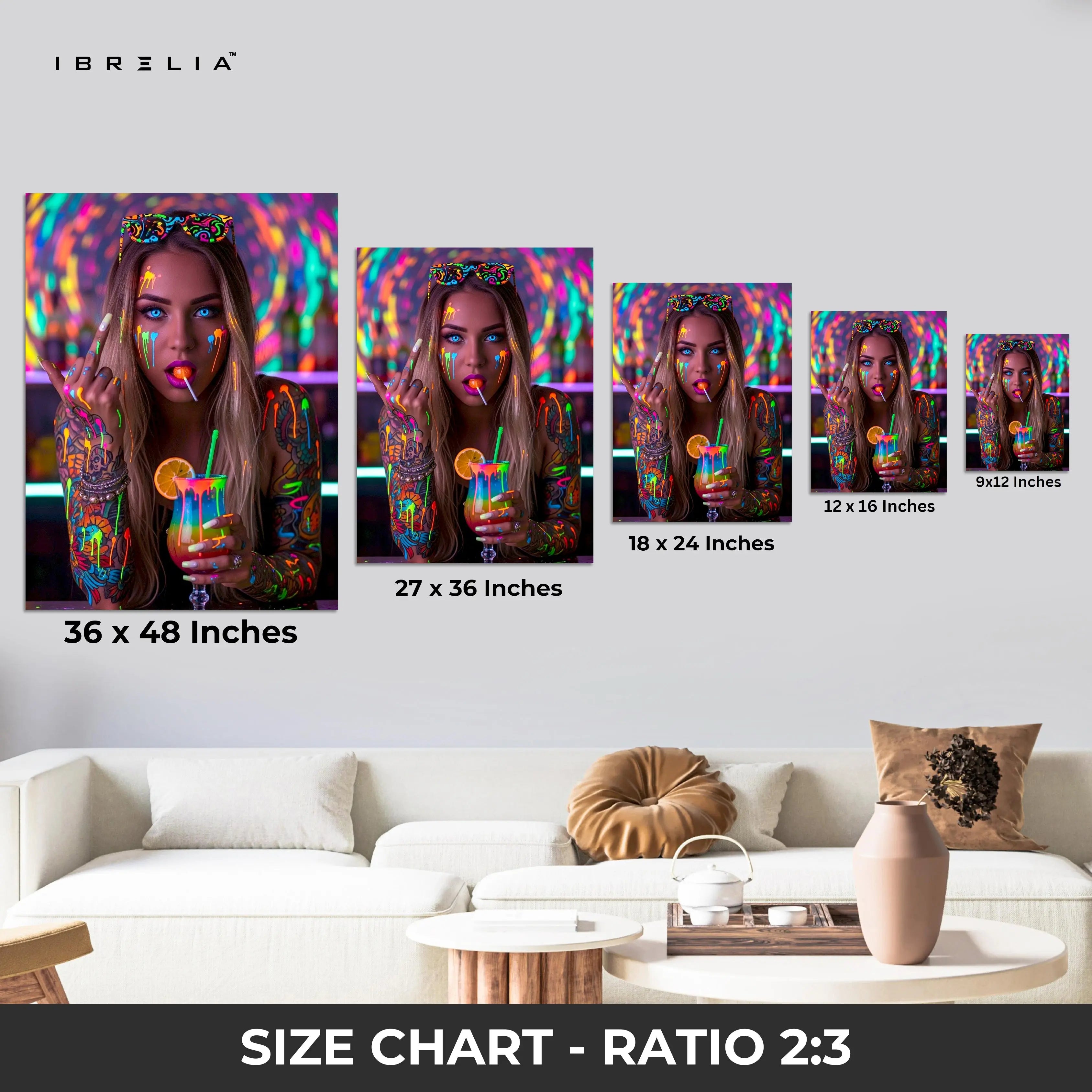 Neon Rebel Street Girl Art – 4K Ultra Wrap Frame Wall Art in Pakistan | IBRELIA™ IBRELIA