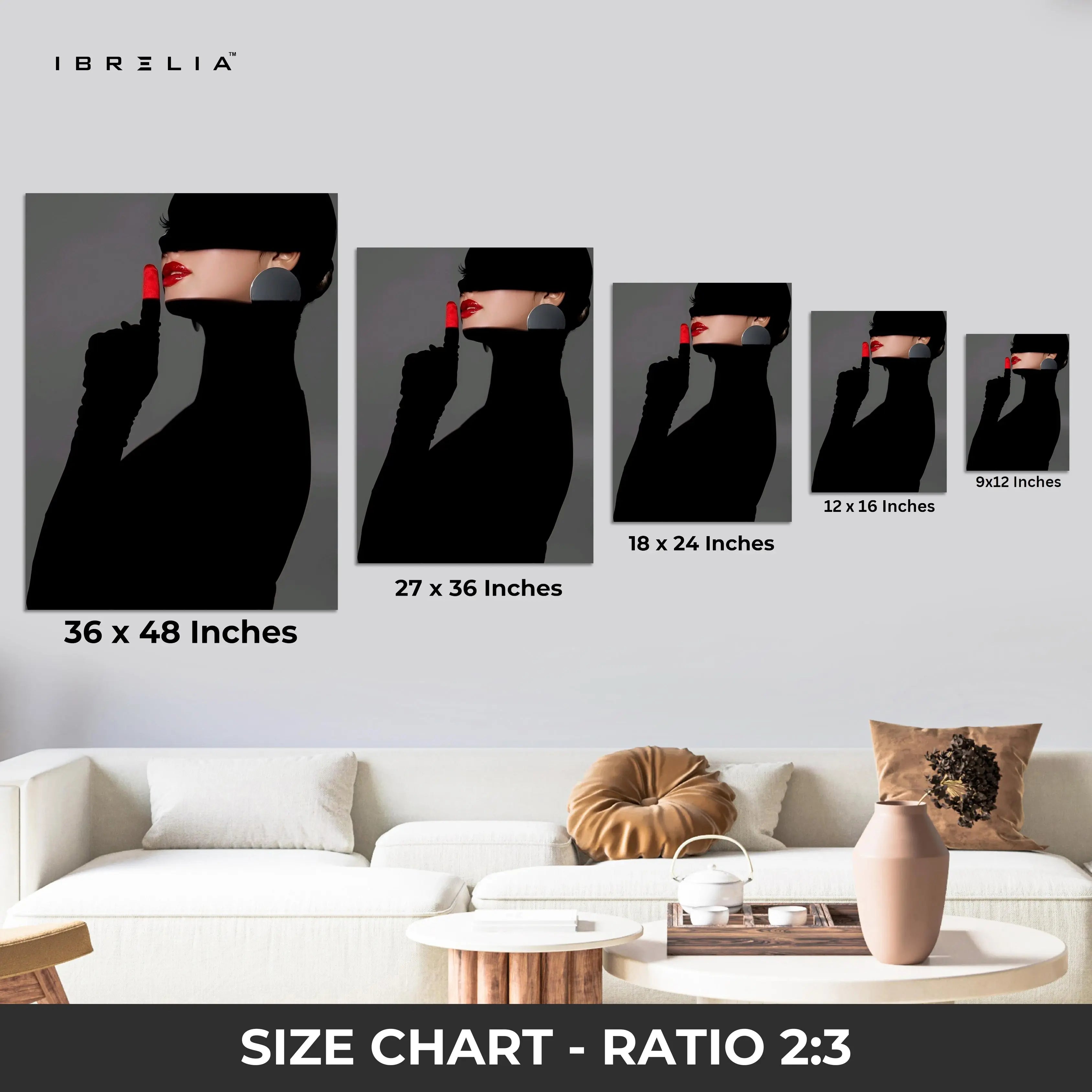 Midnight Red Lips Noir Art – 4K Ultra Wrap Frame Wall Art in Pakistan | IBRELIA™ IBRELIA