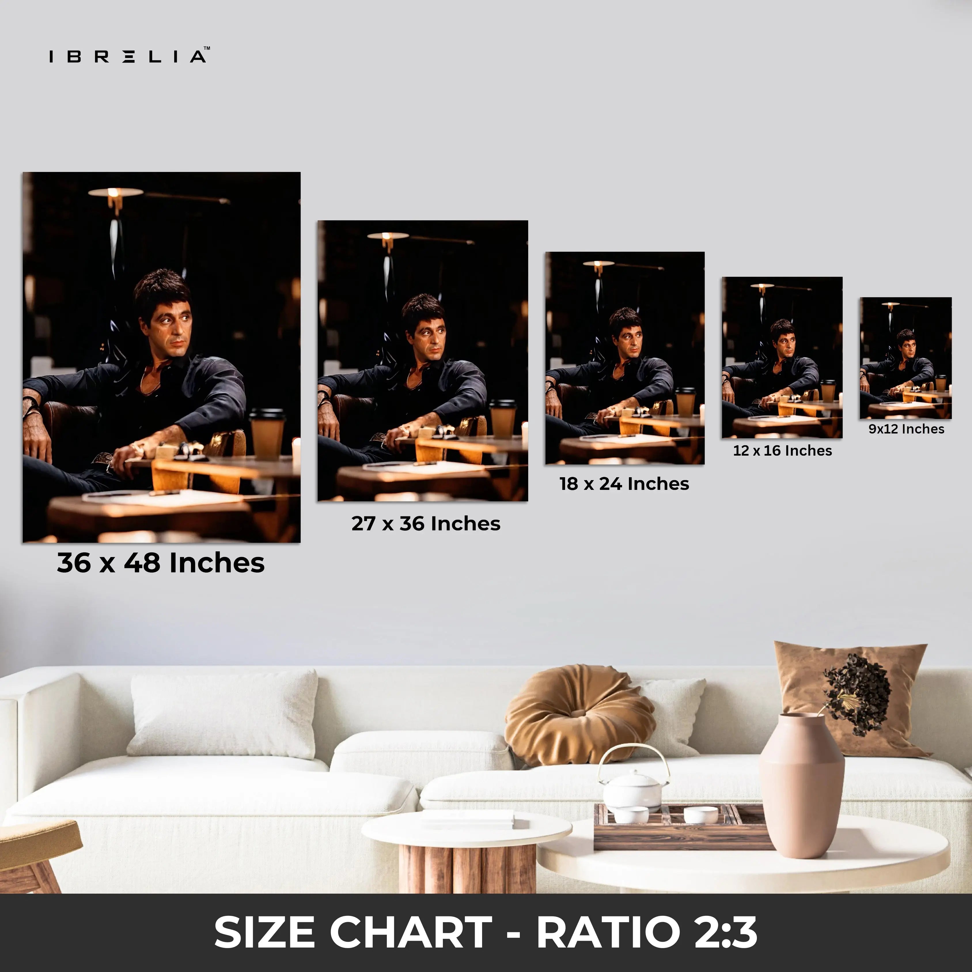 Scarface Tony Montana Power Portrait – 4K Ultra Wrap Frame Wall Art in Pakistan | IBRELIA™ IBRELIA