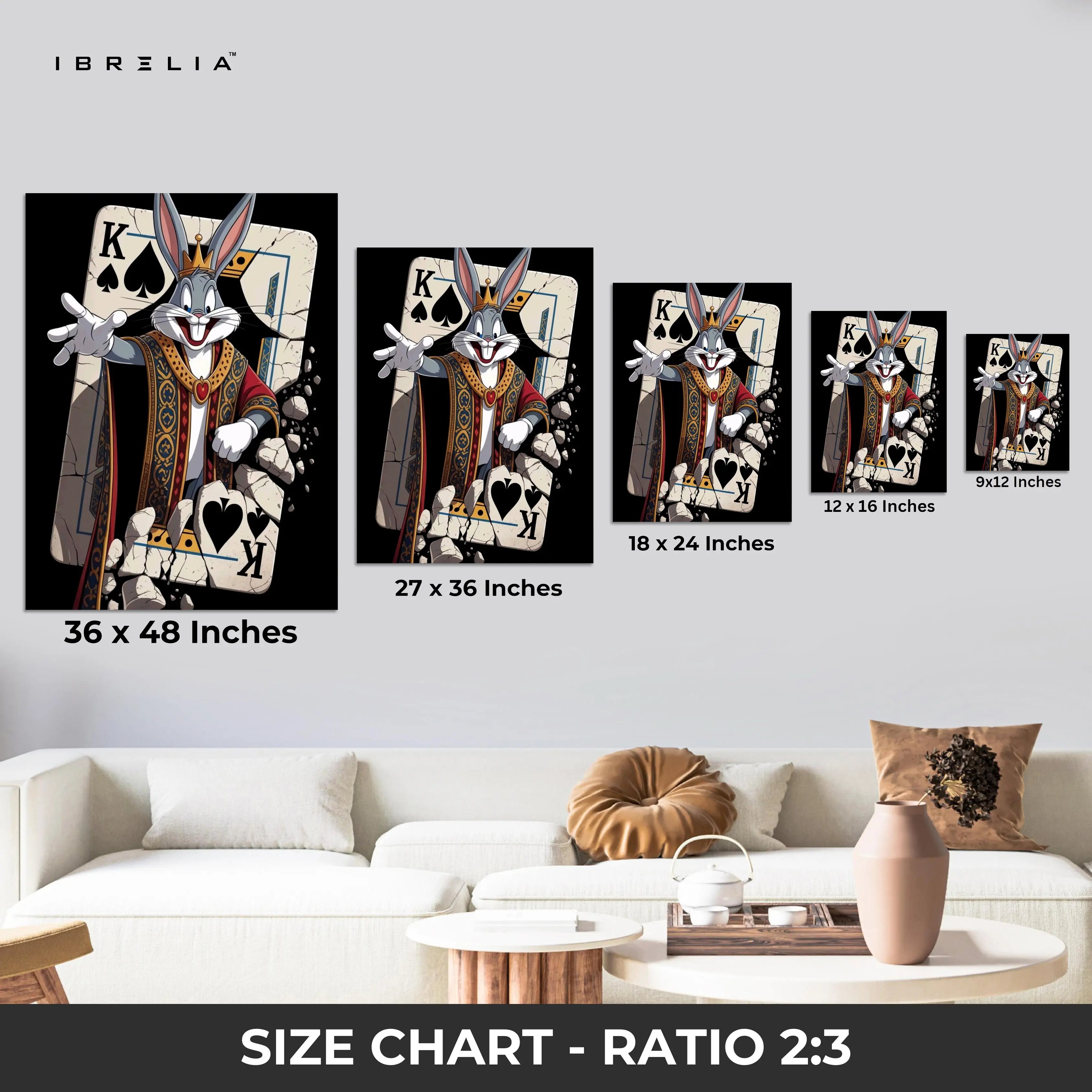 Bugs Bunny King of Spades Art – 4K Ultra Wrap Frame Wall Art in Pakistan | IBRELIA™ IBRELIA