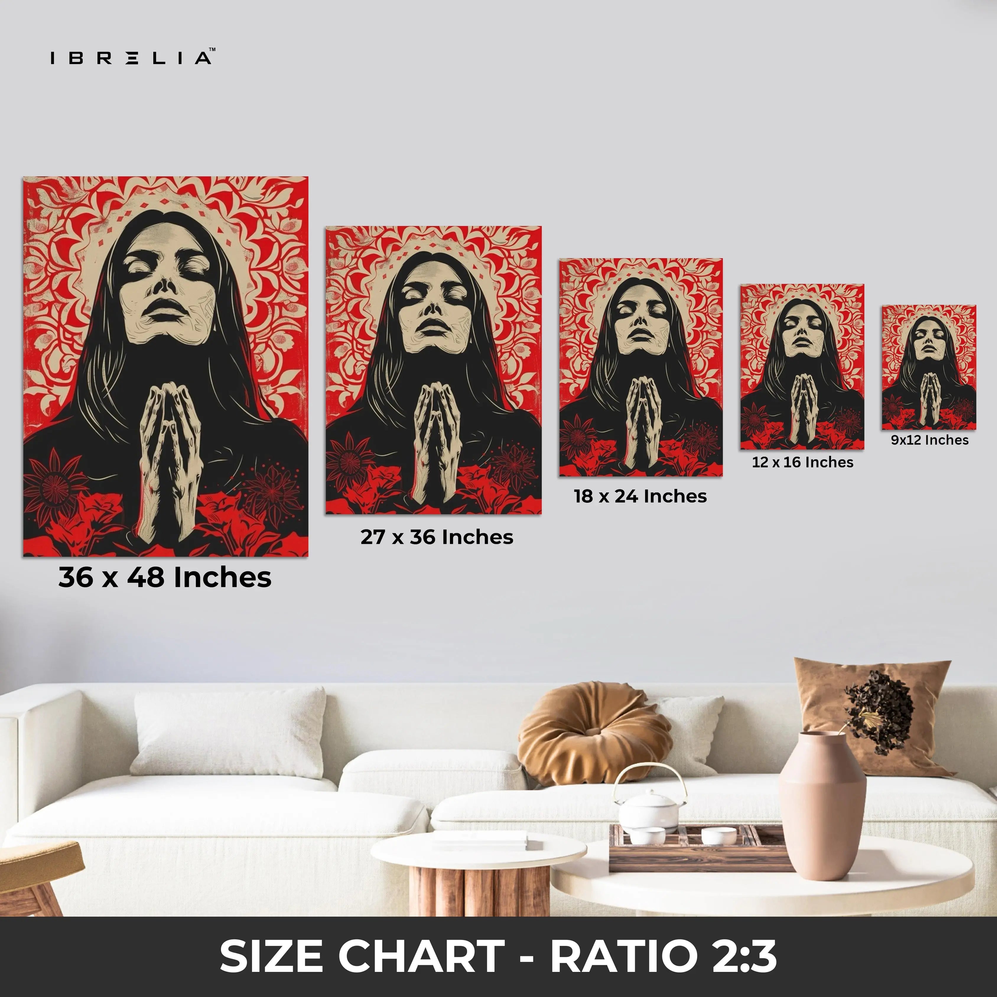 Sacred Prayer Woman Art – 4K Ultra Wrap Frame Wall Art in Pakistan | IBRELIA™ IBRELIA