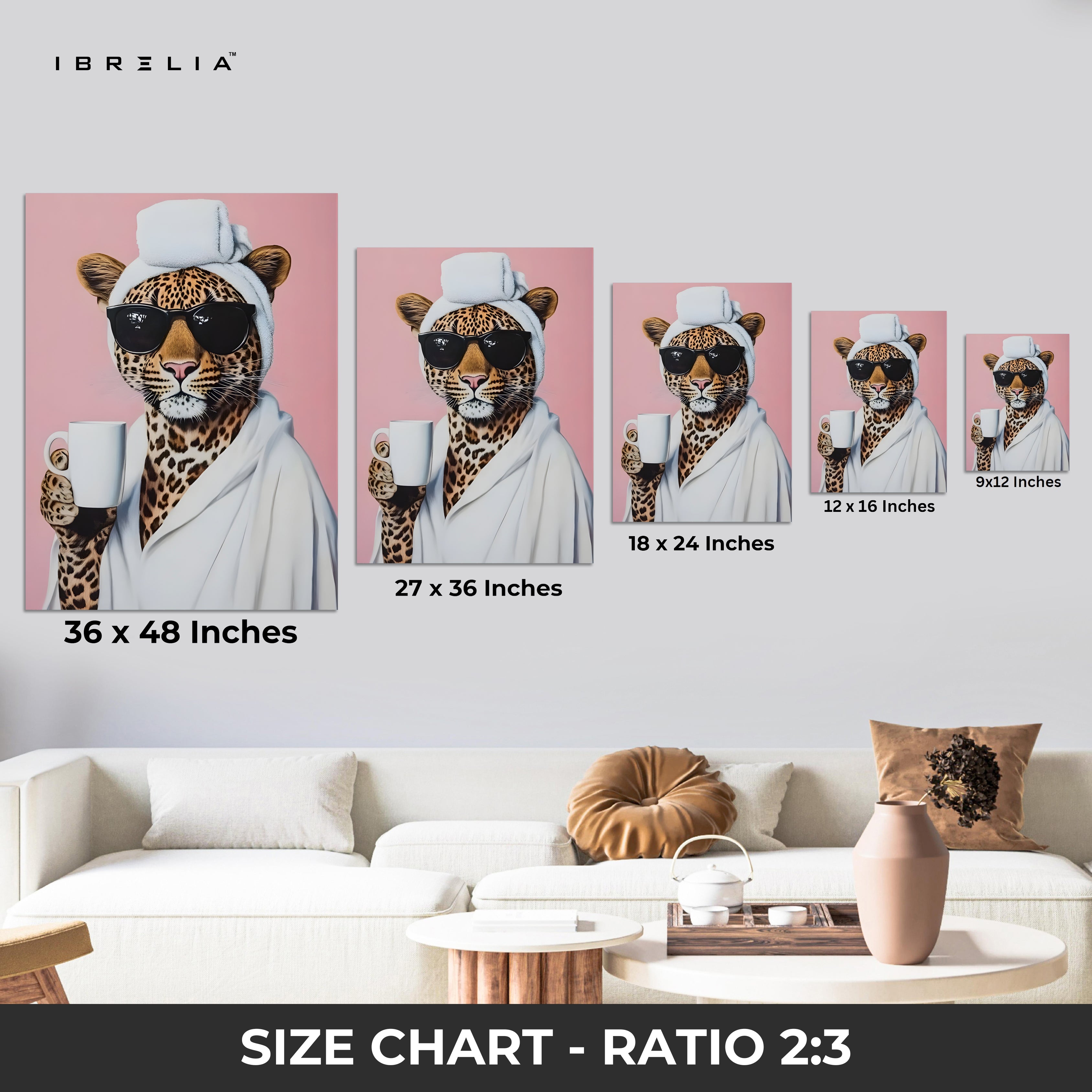 Morning Chic Leopard Art – 4K Ultra Wrap Frame Wall Art in Pakistan | IBRELIA™