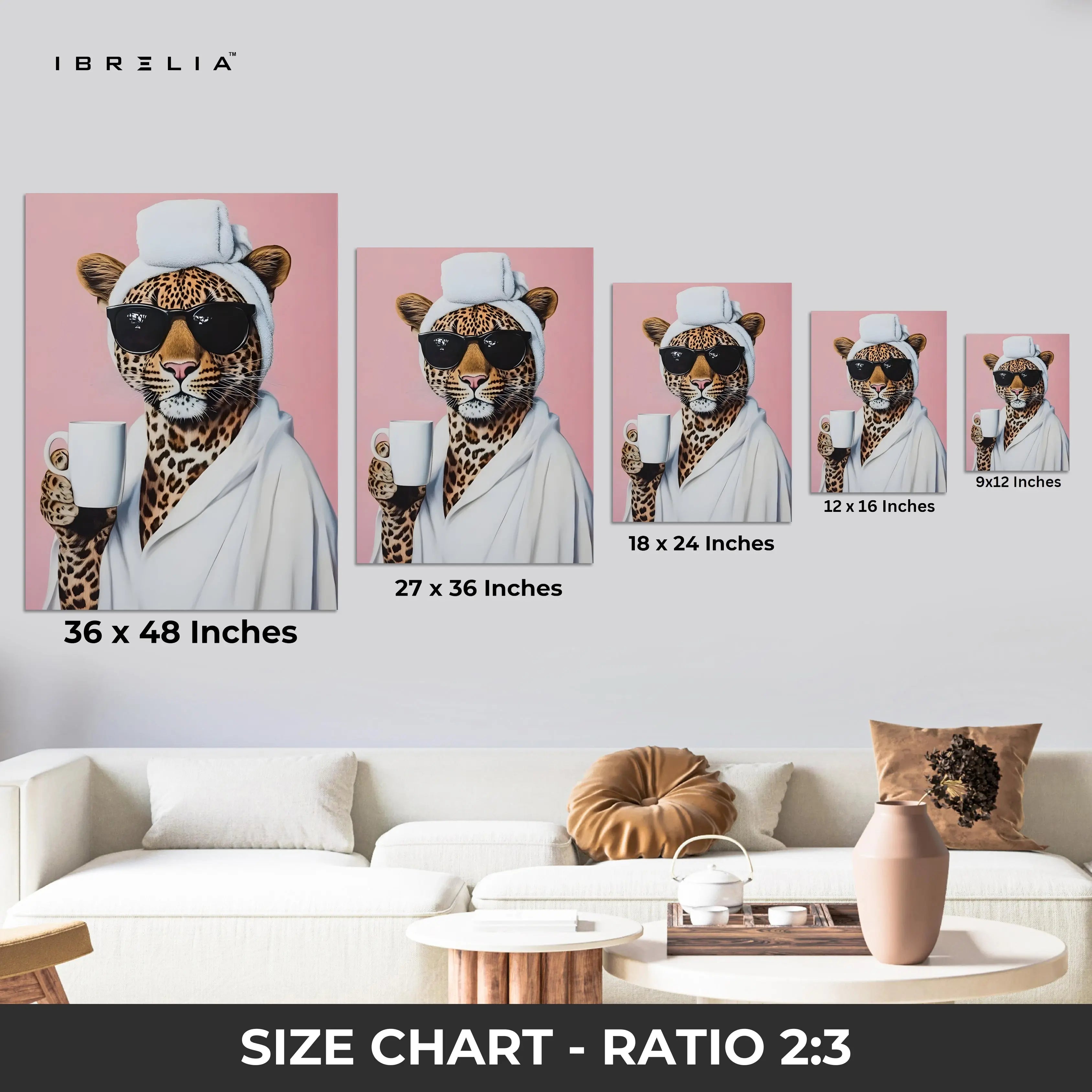 Morning Chic Leopard Art – 4K Ultra Wrap Frame Wall Art in Pakistan | IBRELIA™ IBRELIA