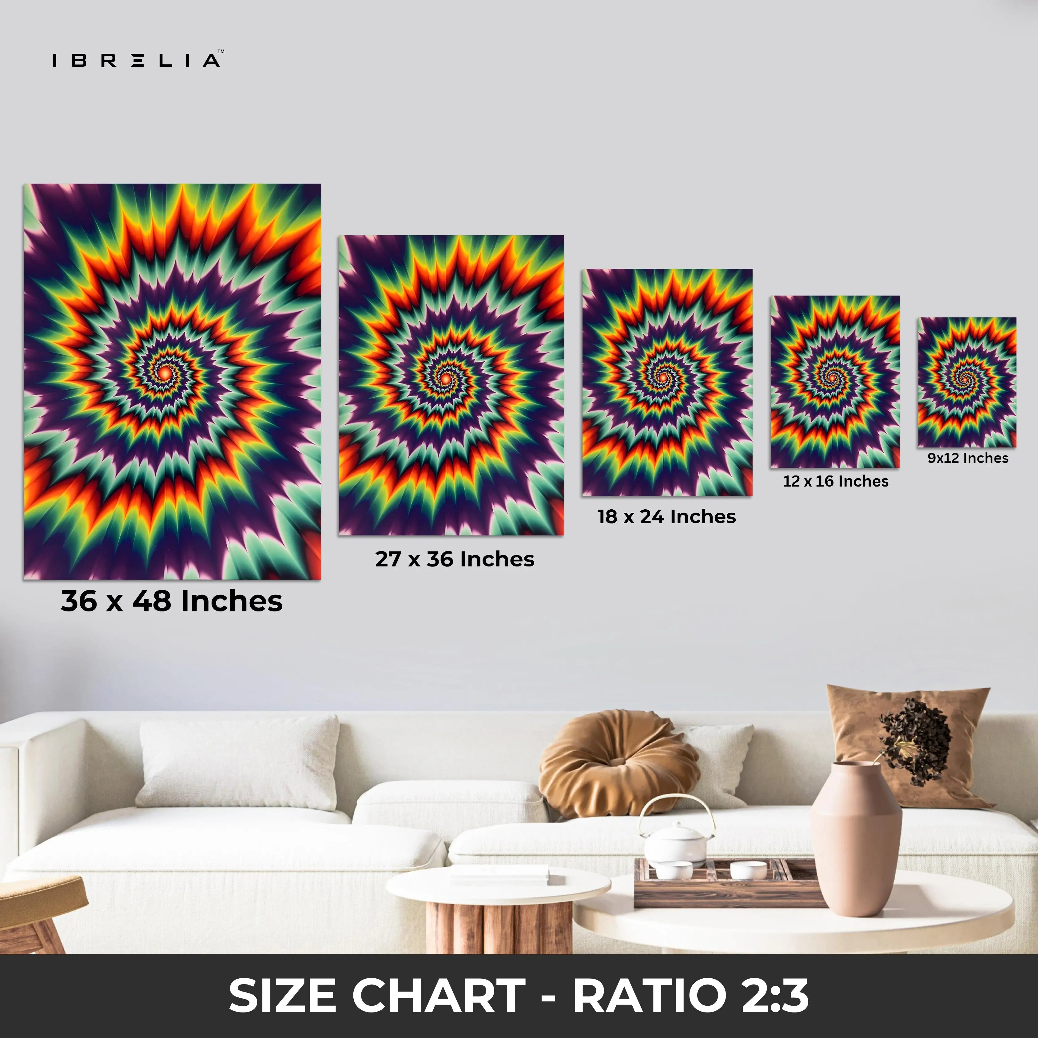 Psychedelic Vortex Spectrum – Abstract 4K Ultra Wrap Frame Wall Art in Pakistan | IBRELIA™ IBRELIA