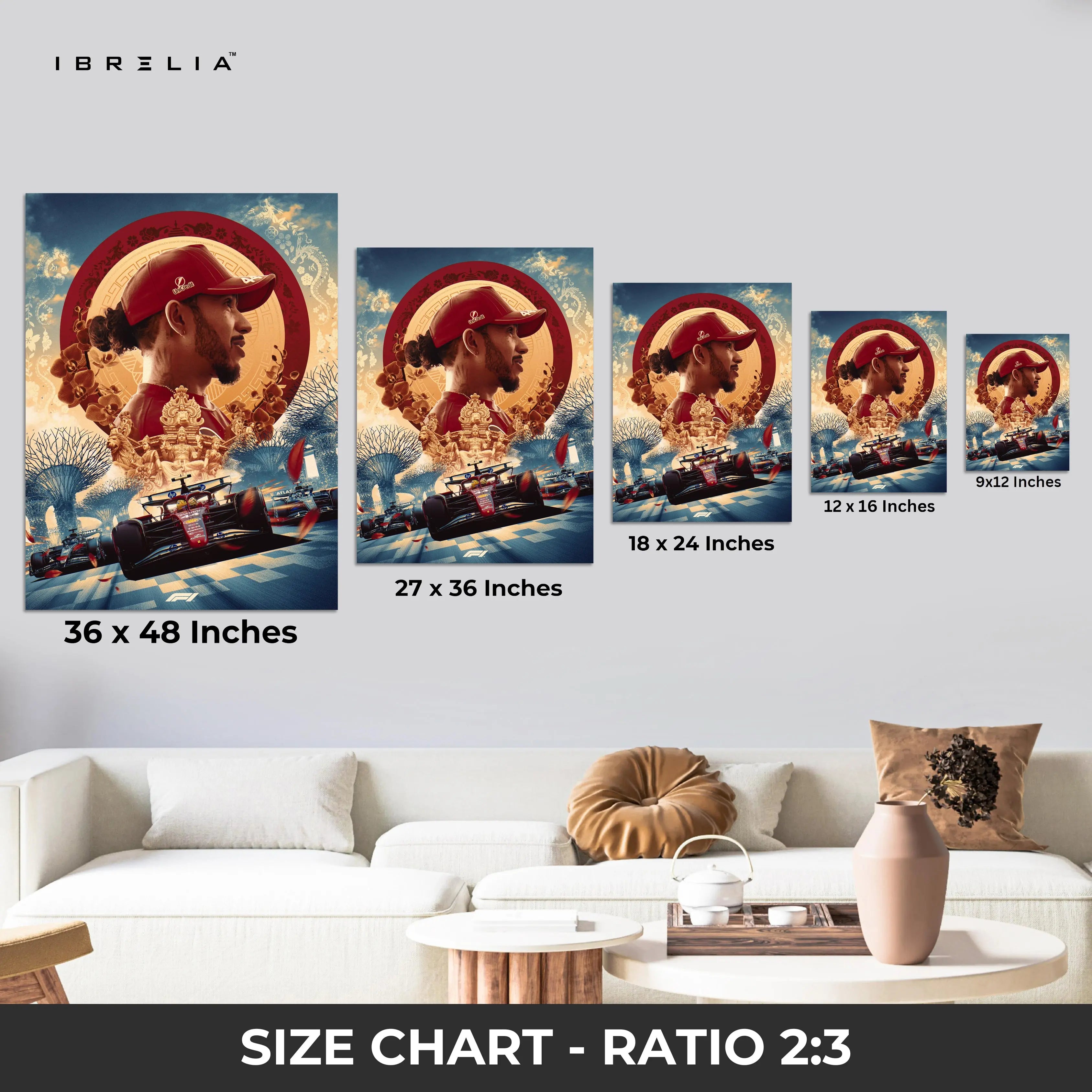 Lewis Hamilton Singapore Tribute – Formula 1 4K Ultra Wrap Frame Wall Art in Pakistan | IBRELIA™ IBRELIA